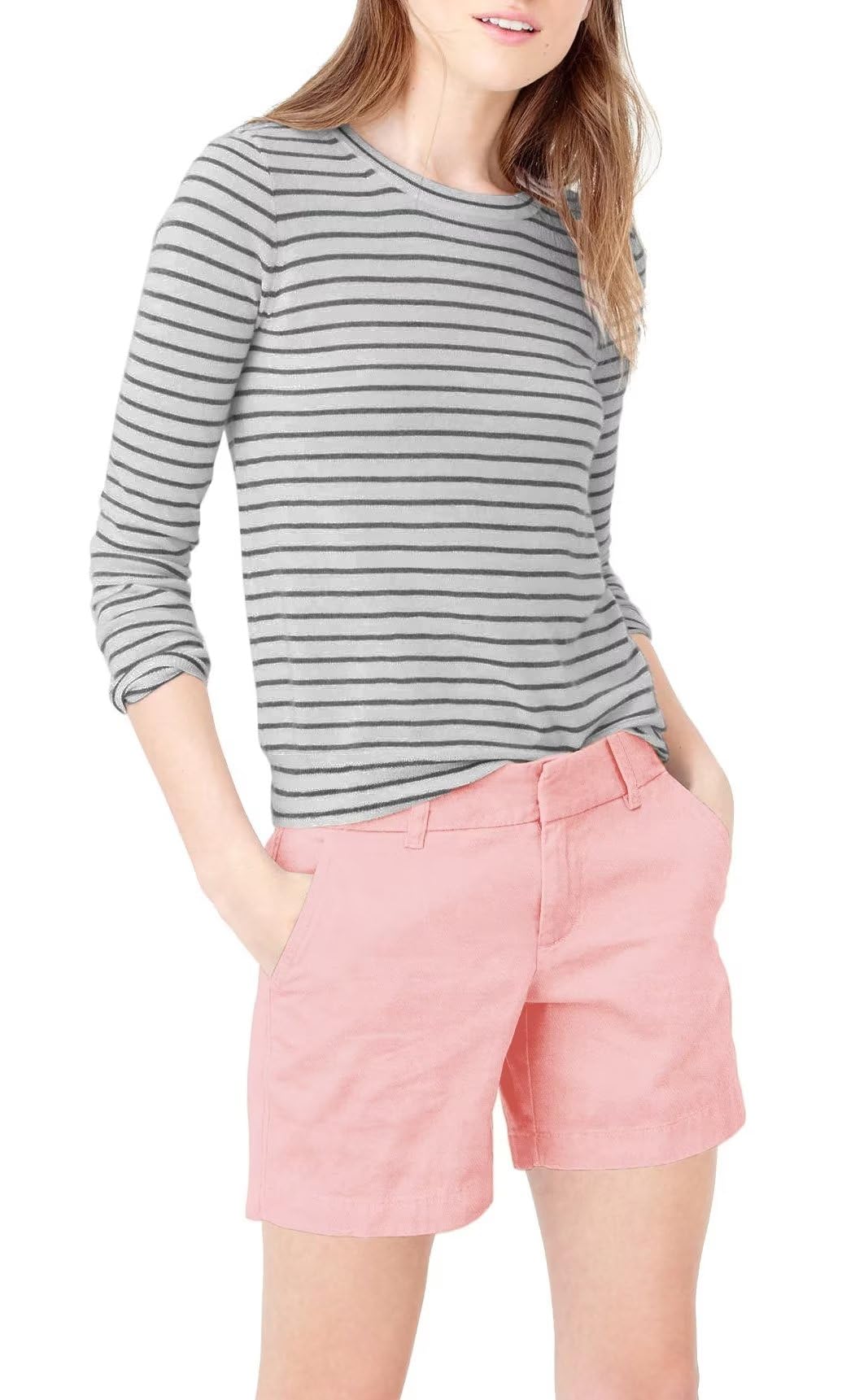 Hybrid & Company Womens Bermuda Walking Shorts Stretch 7 inch Inseam Super Comfy