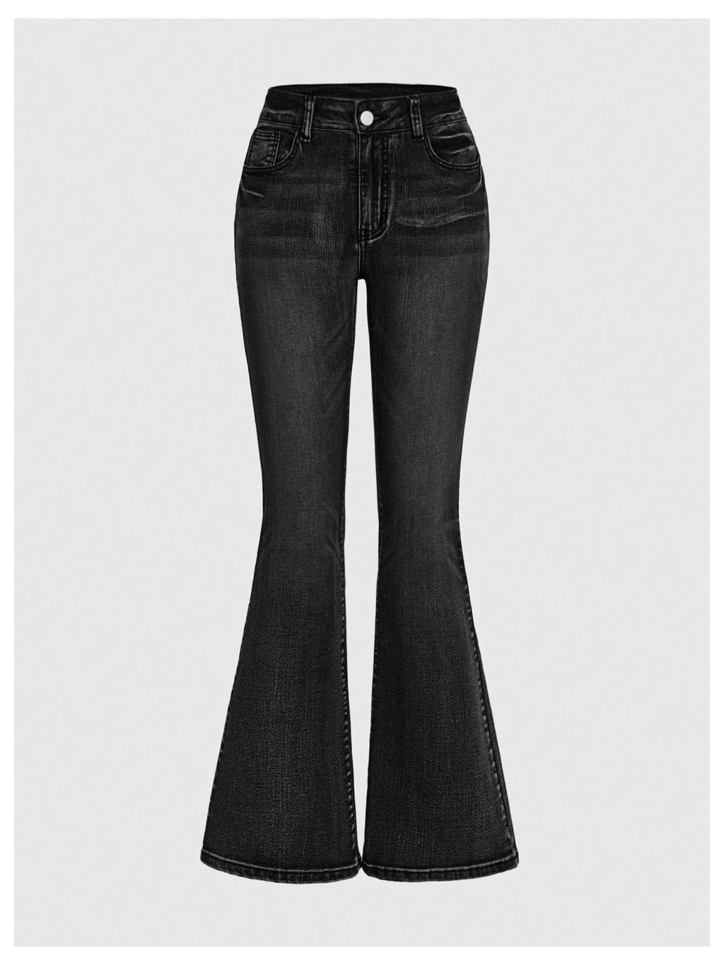 MakeMeChic Women's Bell Bottom Jeans Stretchy Flared Jeans Embroidered Y2K High Waist Denim Pants