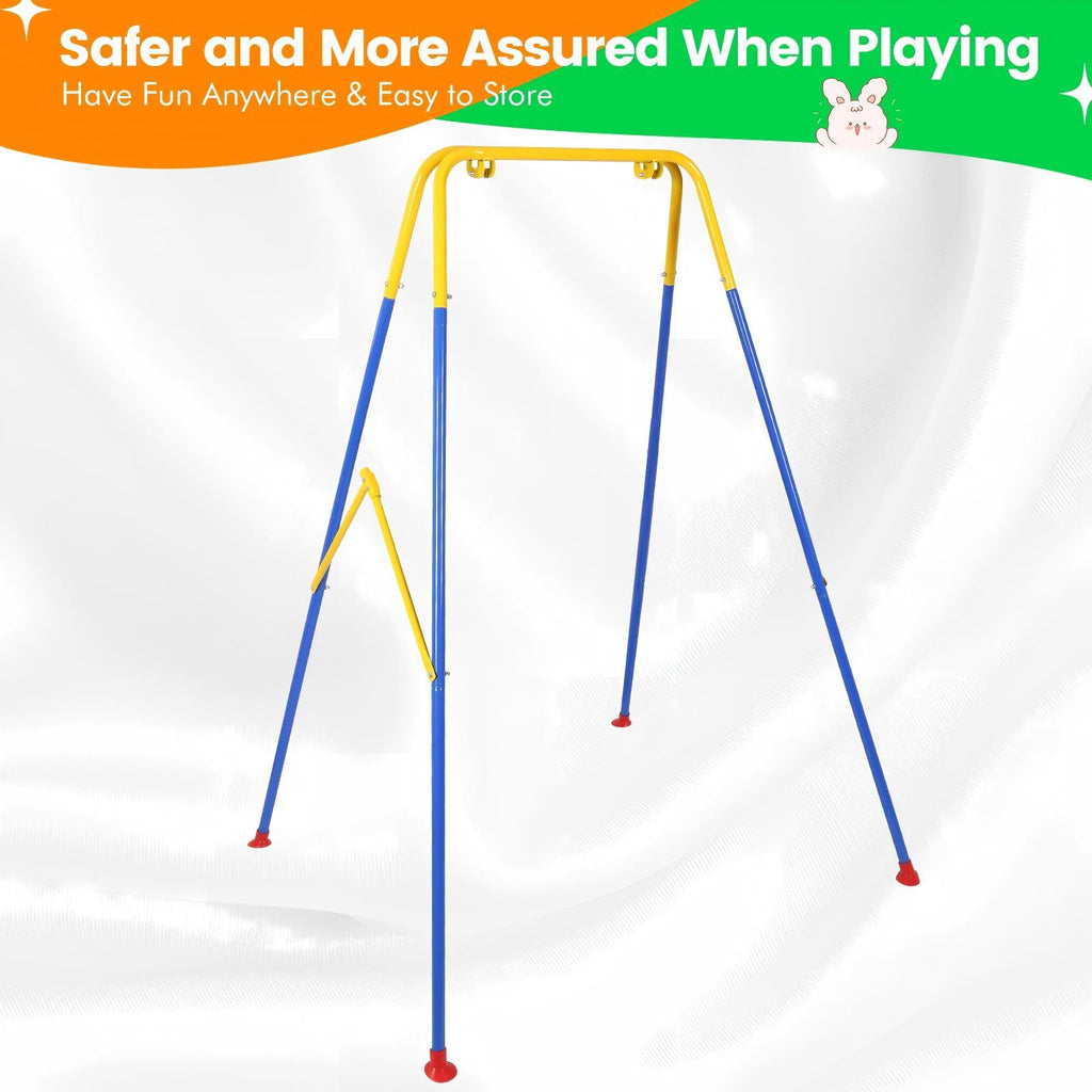 3-in-1 Toddler Swing Set, Metal A-Frame Hammock Chair Stand, Foldable Baby Swing Frame, Easy to Assemble & Store, Indoor/Outdoor Swing Stand for Toddler Baby Jumper Chair (SEAT)