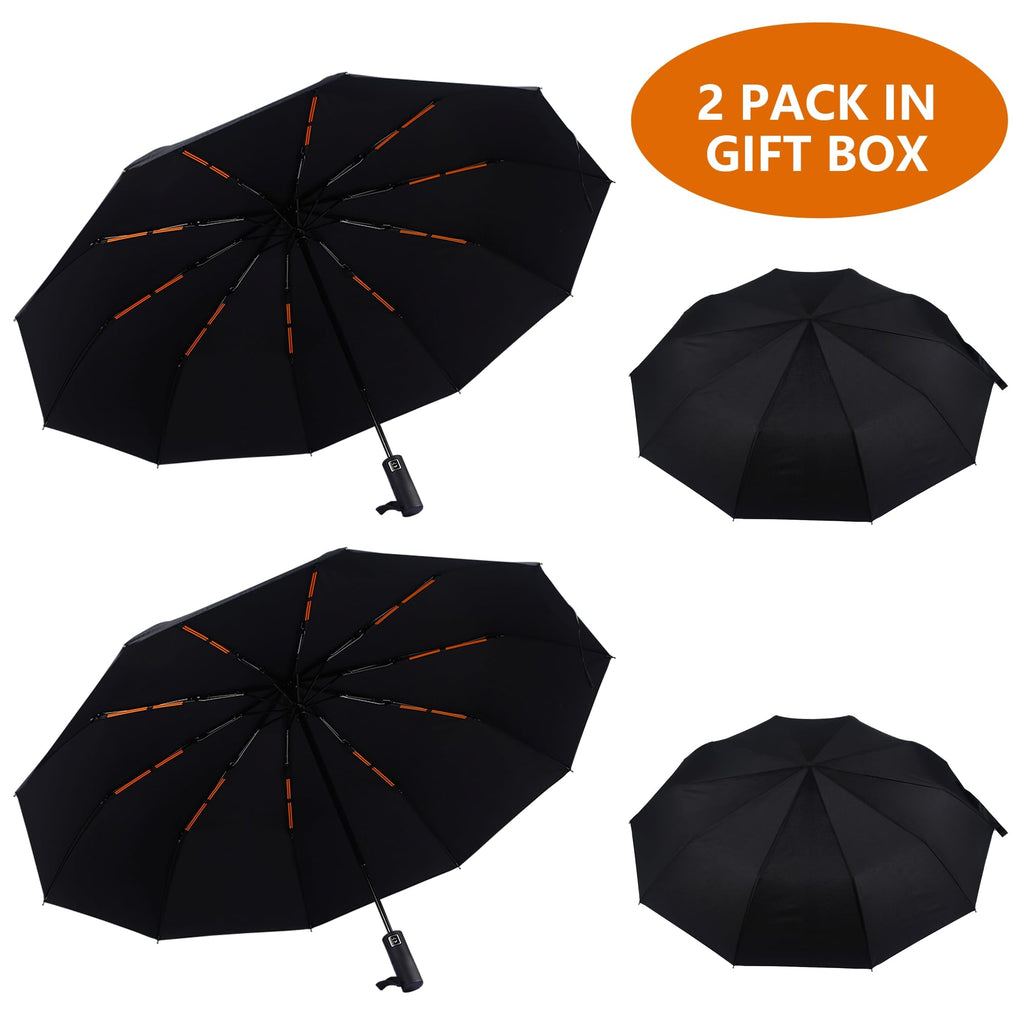 Bluinzi 46 Inch Compact Umbrellas for Rain - Travel Small Umbrella - Automatic Folding Umbrella - Windproof Portable Umbrella, Double 10-rib