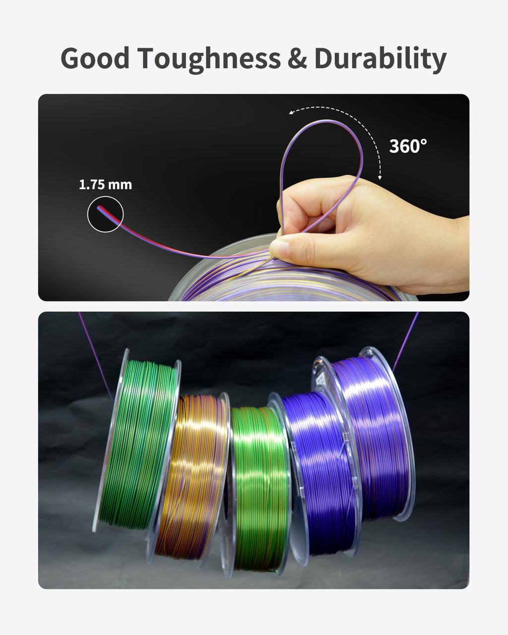 PLA Filament 1.75mm, 3D Printer Filament 1kg Spool (2.2lbs), Neatly Wound, +/- 0.02mm Precision, No Clog/Bubble, Excellent Layer Adhesion, Fits Most FDM Printers, Apple Green