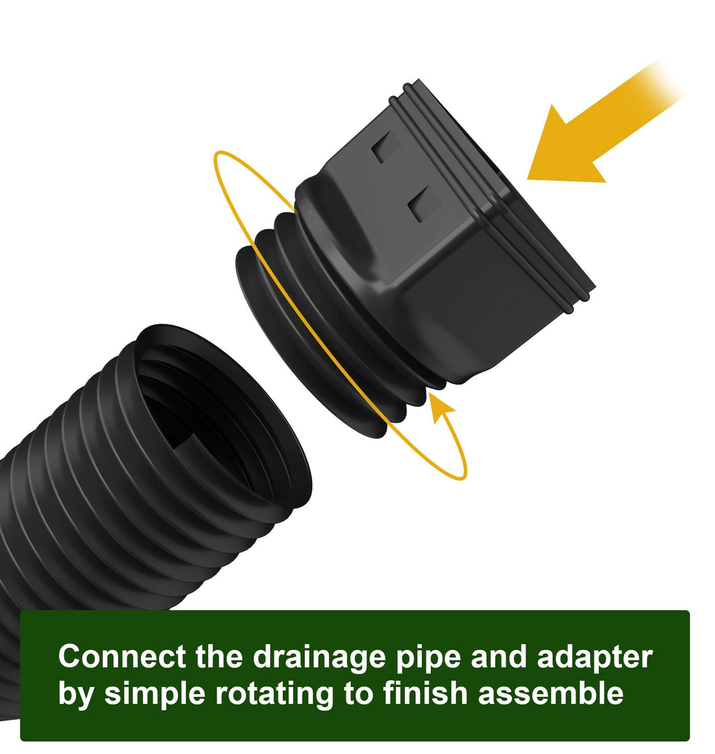 Ogutter Rain Gutter Downspout Extensions, Downspout Extender for Rainwater Drainage Flexible, Down Spout Drain Extension Pipe and Extendable from 21 to 66 Inches (Black)