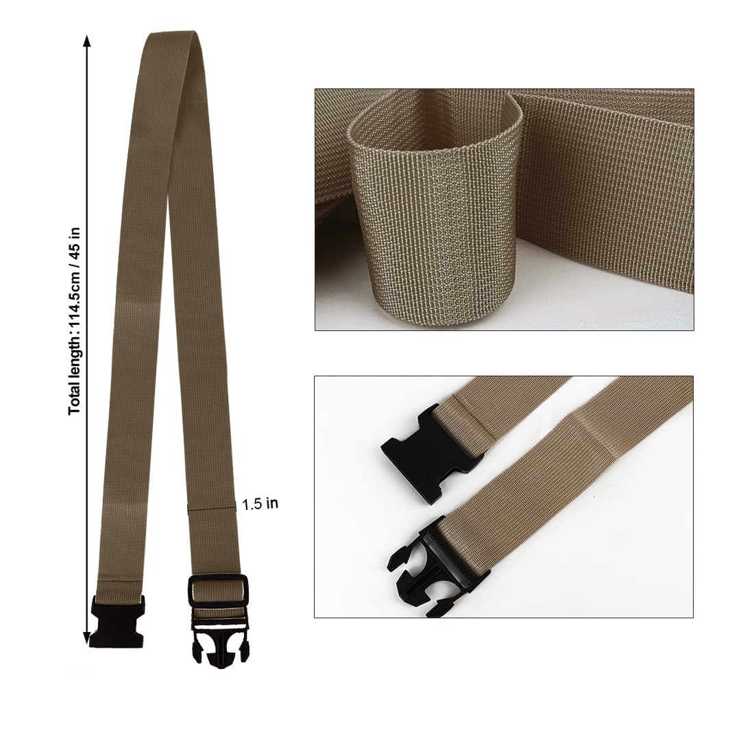 Luggage Straps for Suitcases TSA Approved, Travel Accessories to Connect Two Suitcase, Add Bag Luggage Straps for Carry On Your 3 Luggages Adjustable Buckle Belt, 2Pack Black