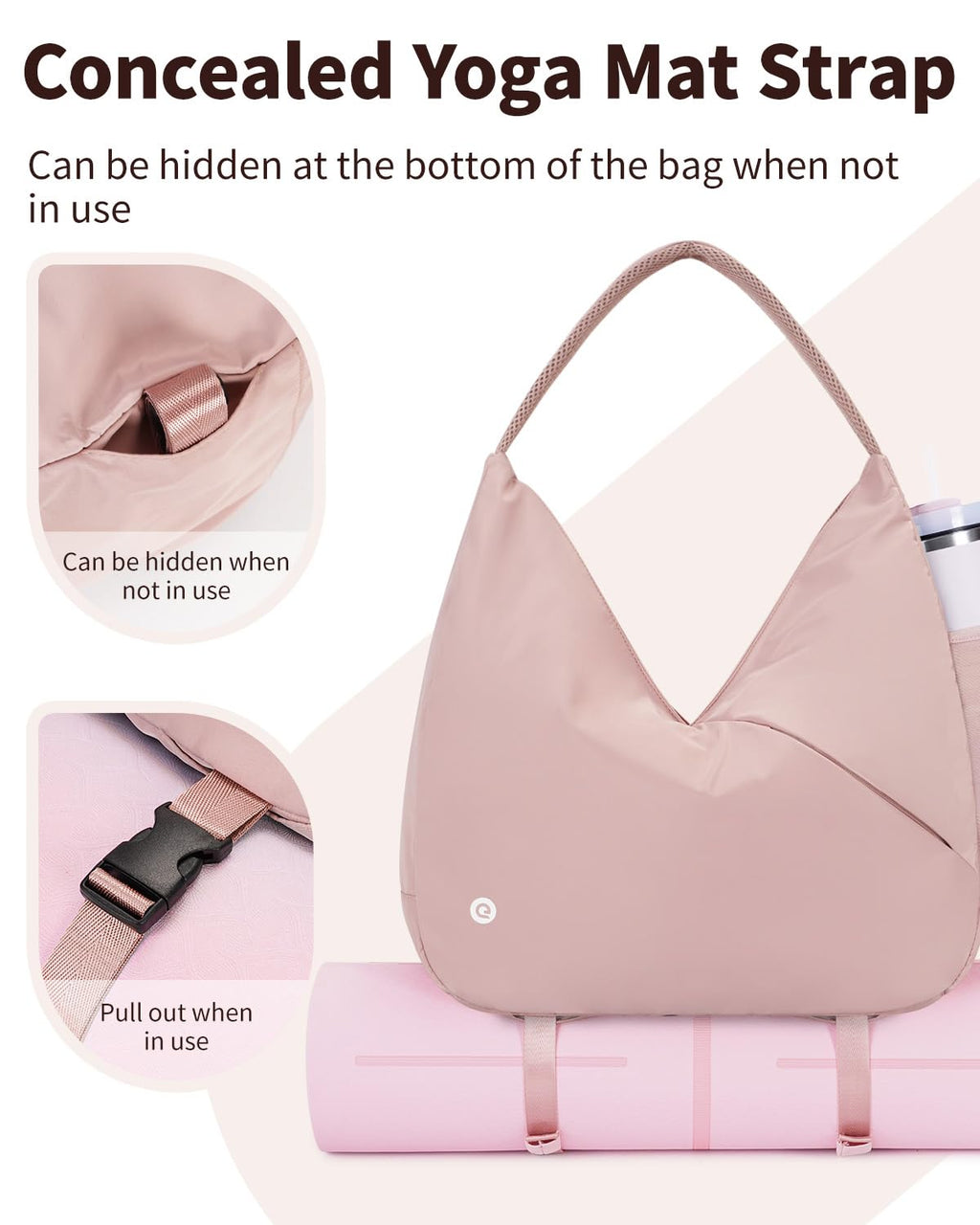 Ceneda Large Gym Bag for Women with Hidden Yoga Mat Holder & Shoe Compartment & Wet Pocket, Sports Duffle Bag for Travel