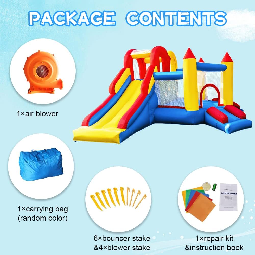Umbalir InfIatable Bounce House for Kids 3-8 yr, Bouncy House Accommodate 4-6 Kids, Fun and Safe Indoor/Outdoor Play (12.3'Lx10'Wx6.3'H)