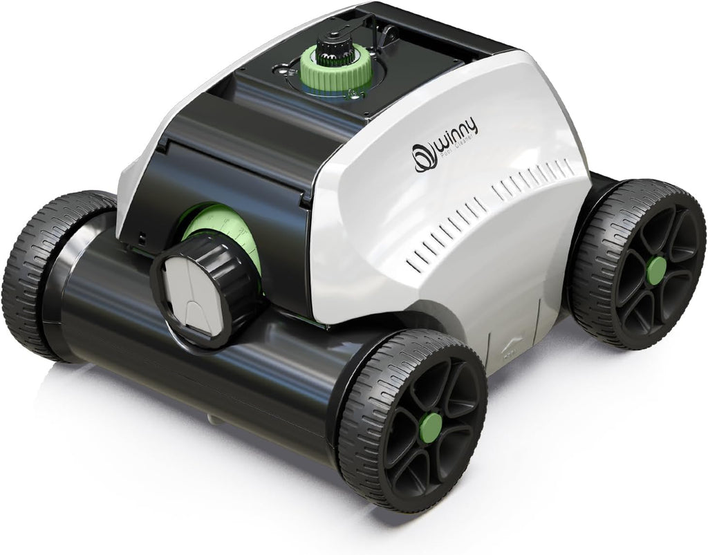 (2026 Upgraded) Robotic Pool Vacuum for Above Ground Pool - 6600mAh for 130mins Runtime & 50W Powerful Suction, Self-Parking Pool Cleaner with 180μm Filter Tray Up to 1300 Sq. Ft (White&Green)