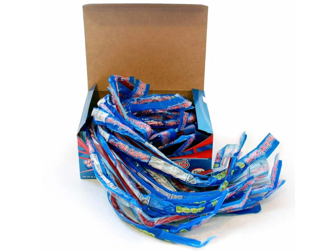 Super Ropes 34" Individually Wrapped Rope, 2oz (15 Pack), Red Licorice Candy Rope