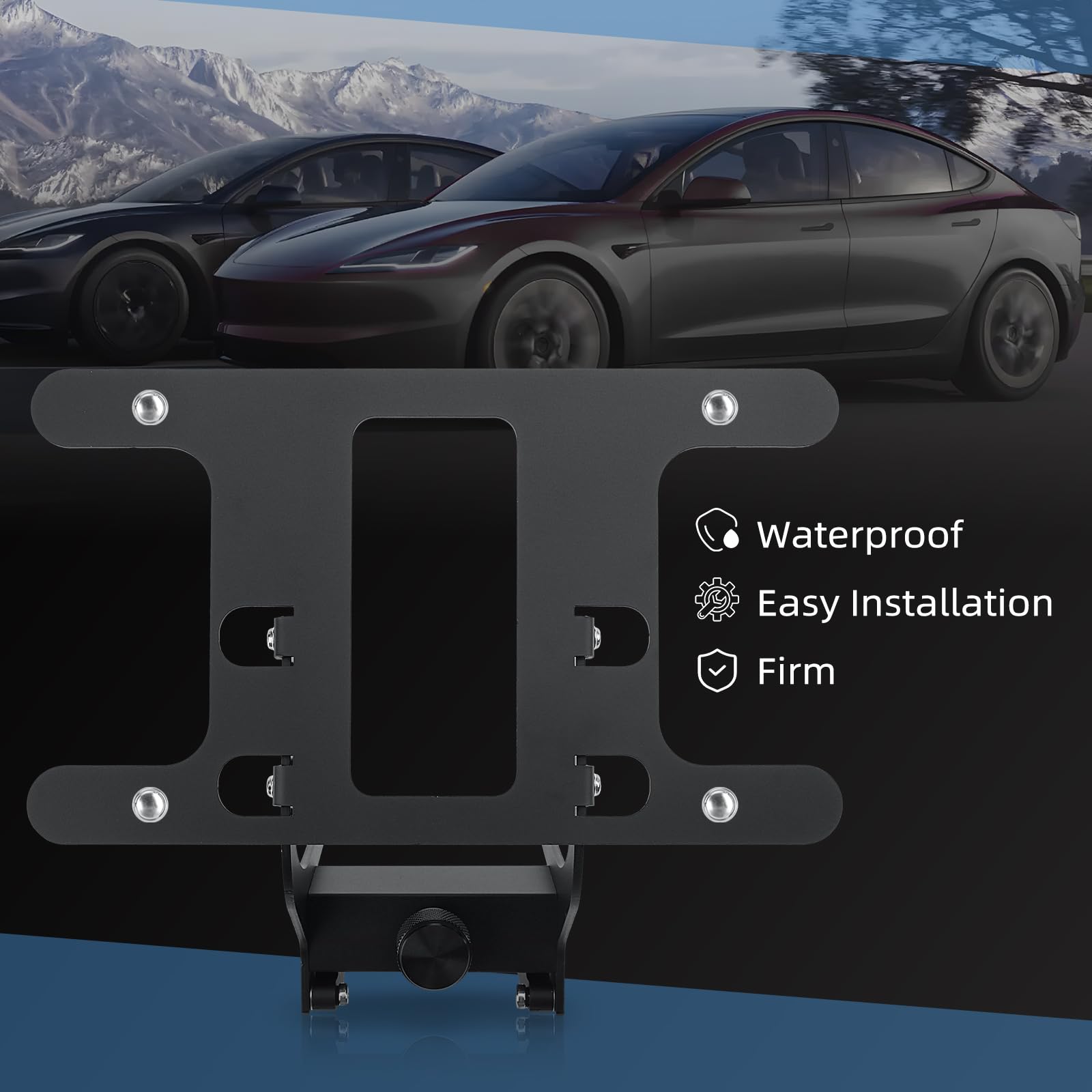 The Original No Drill Front License Plate Holder Fit for 2017-2023 Tesla Model 3& 2020-2024 Tesla Model Y with Safety Design, No Adhesives License Frame