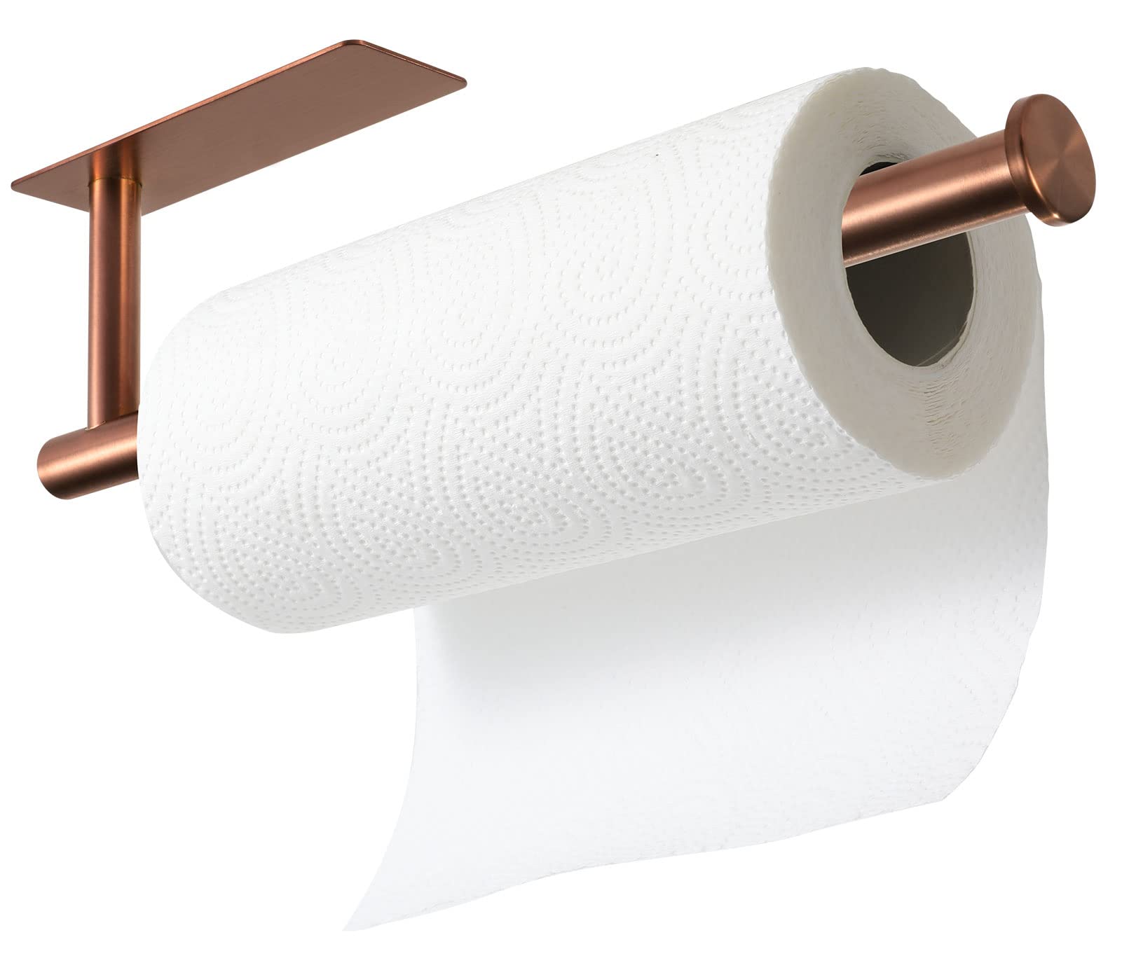 theaoo Paper Towel Holder - Under Cabinet Paper Towel Holder for Kitchen, Adhesive Paper Towel Roll Rack for Bathroom Towel, Wall Mounted Matte Black Paper Towel Rack, SUS304 Stainless Steel(1, Black)