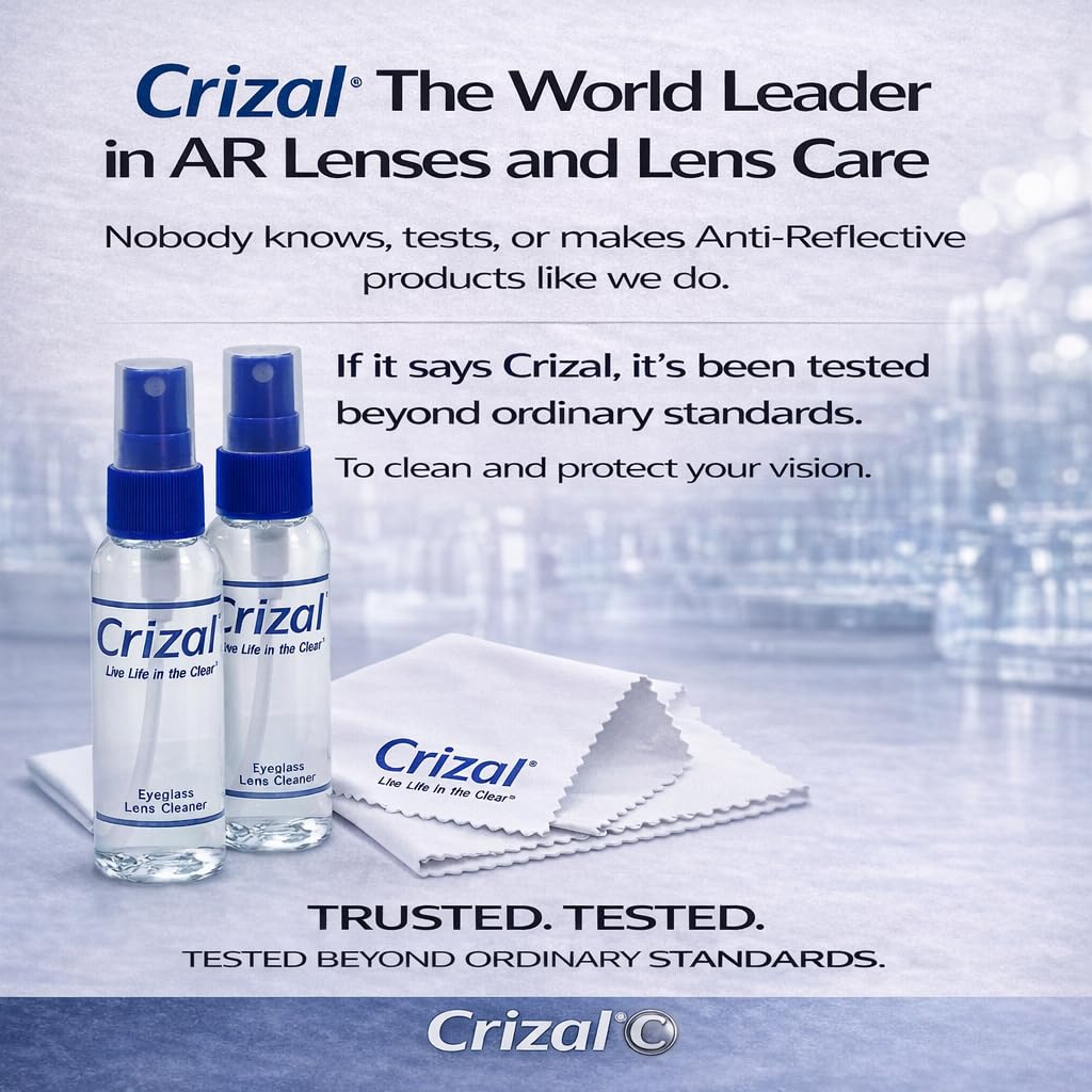 Crizal Eyeglass Cleaning Cloths – 12 Pack Premium Microfiber – Designed & Tested for AR-Coated Lenses – Trusted by Optical Professionals