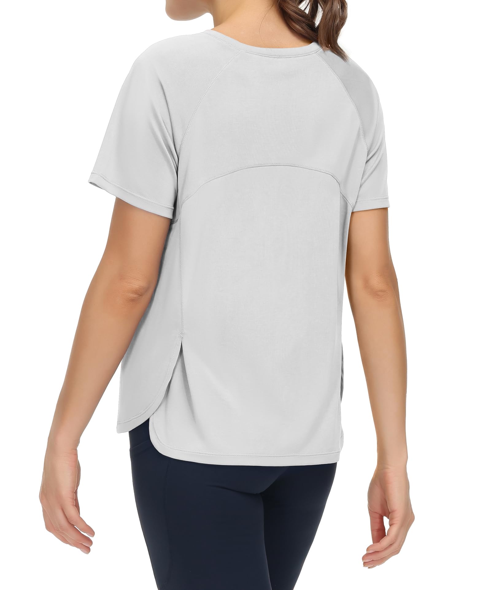 THE GYM PEOPLE Women's Short Sleeve Workout Shirts Breathable Yoga T-Shirts with Side Slits Athletic Tee Tops