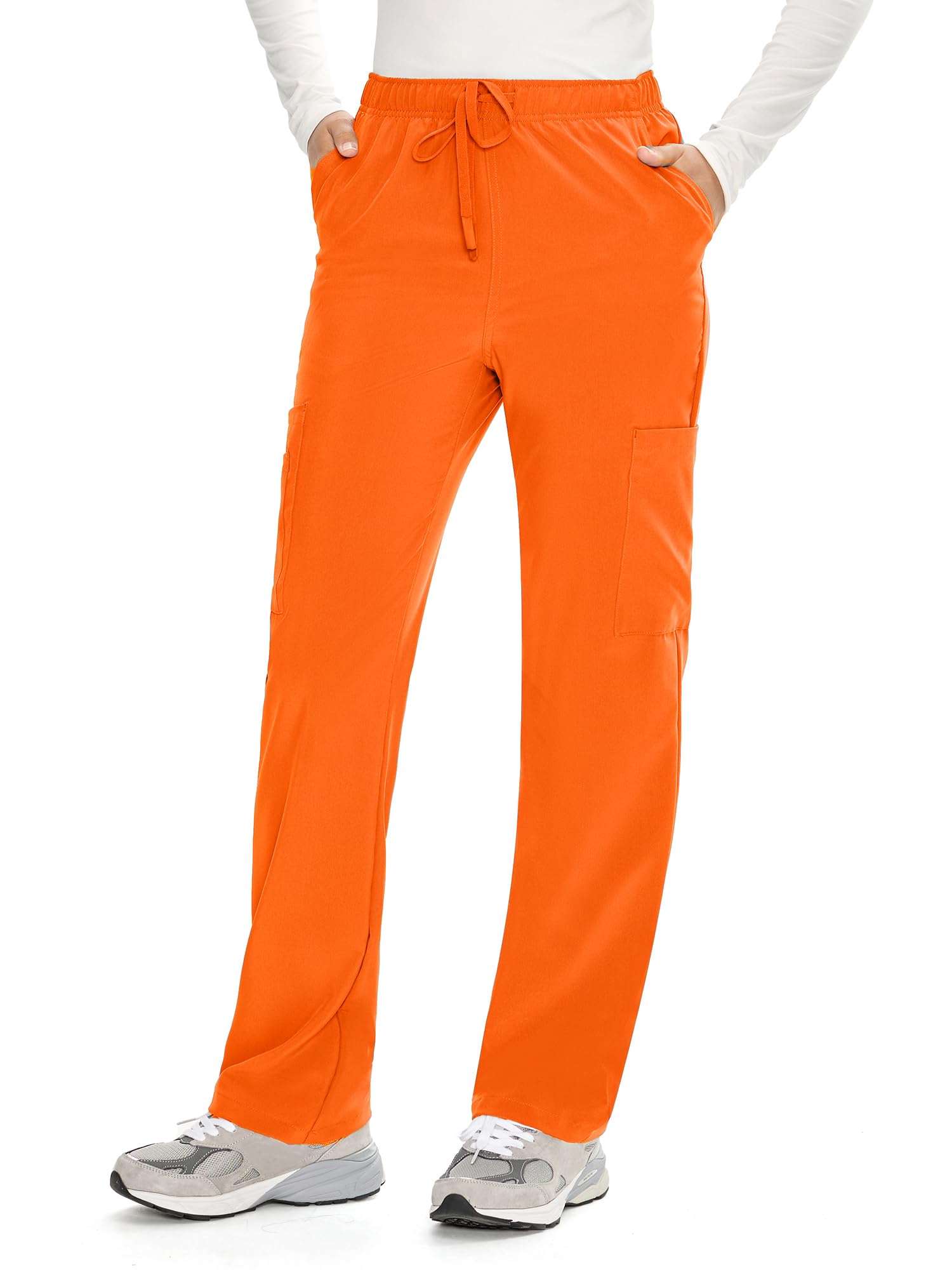 COZYFIT Straight Leg Scrub Pants for Women, Drawstring Soft Stretch, Anti-Wrinkle Women's Scrub Pants with 6 Pockets