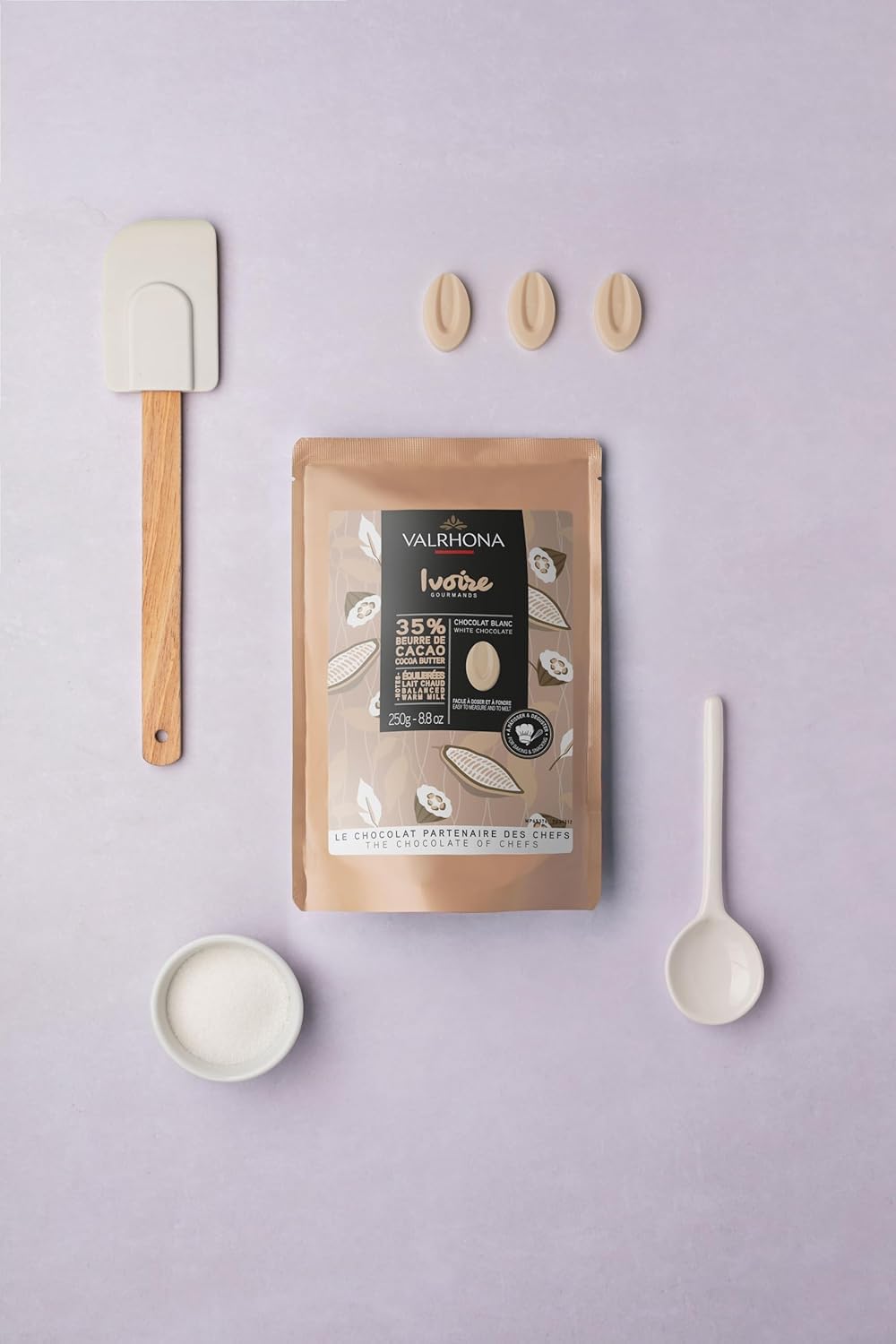 Valrhona Premium Baking Chocolate Discs (Feves), Creamy Milk JIVARA 40% w/Hints of Vanilla and Malt, and Dark Chocolate GUANAJA 70% w/Intense & Smooth with Bitter Notes, For Cookies, Cakes, and more