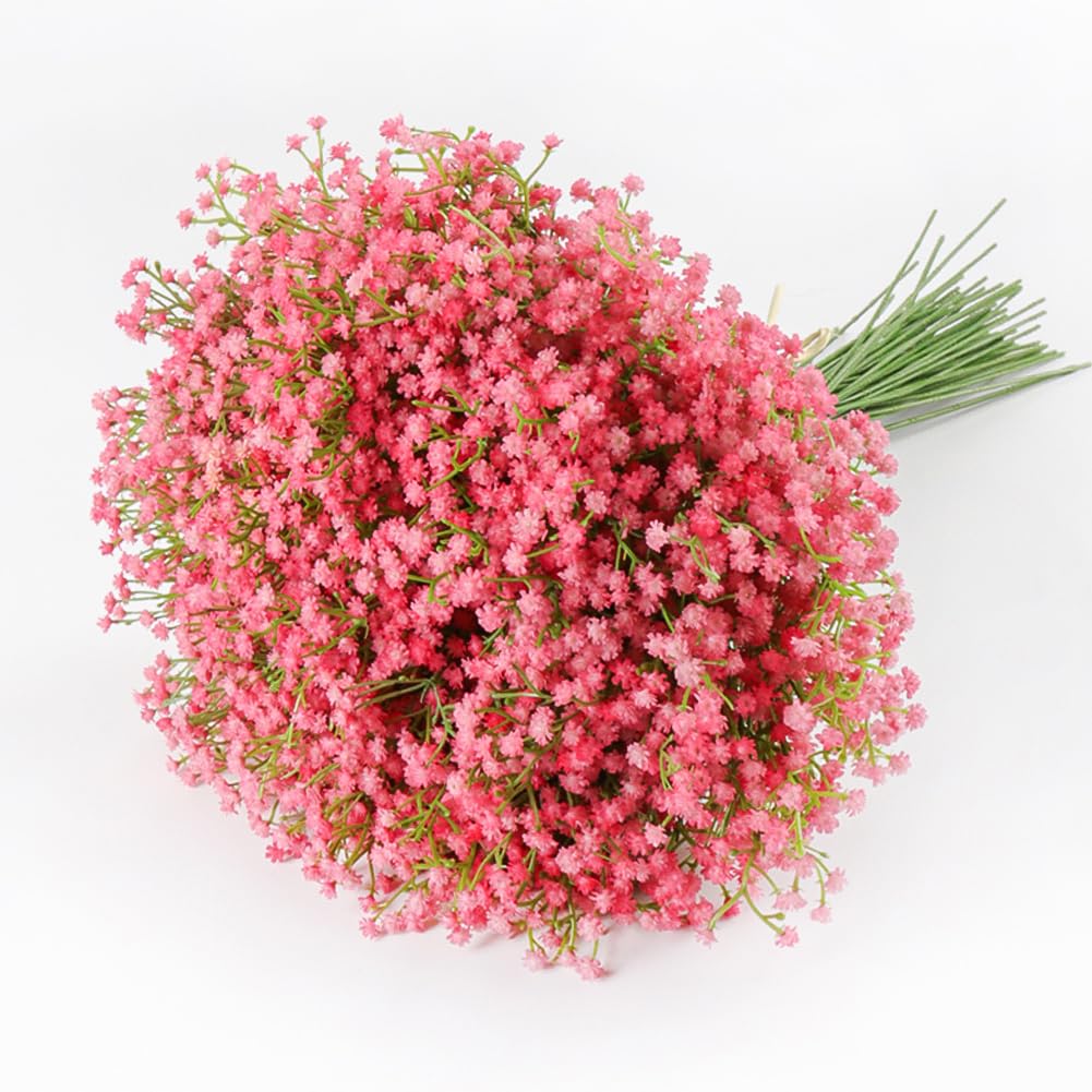 15 PCS Babys Breath Artificial Flowers Fake Babys Breath Flowers Artificial Bulk Blue Gypsophila Bouquets Real Touch Faux Flowers for Wedding Floral Arrangement Party Home Decoration