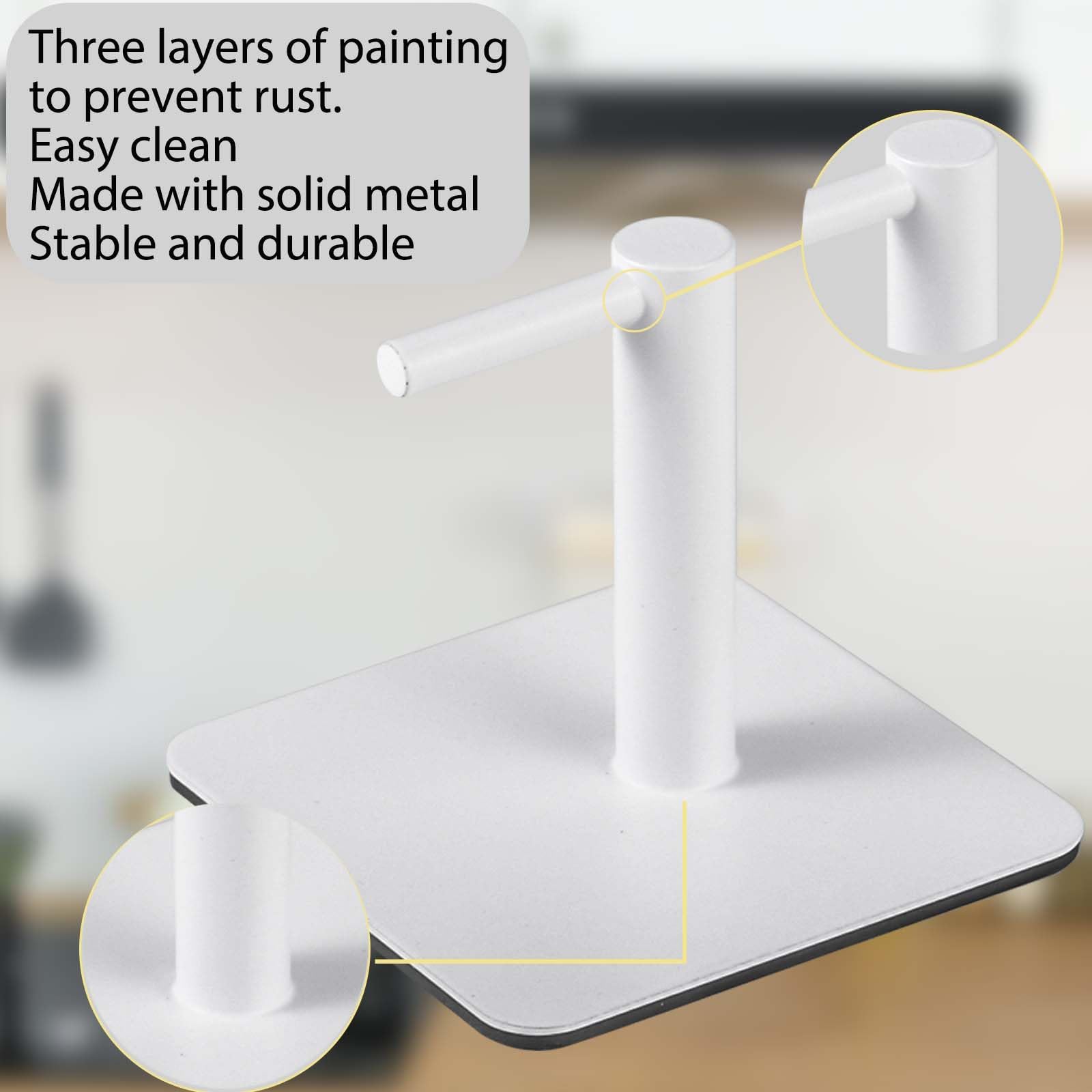 Magnetic Paper Towel Holders Heavy Duty Steel Brushed Holder with Strong Magnetic Backing - Fit for Large Paper Towels or Use as Hook - for Kitchen,Refrigerator,Grill,Garage,Shop
