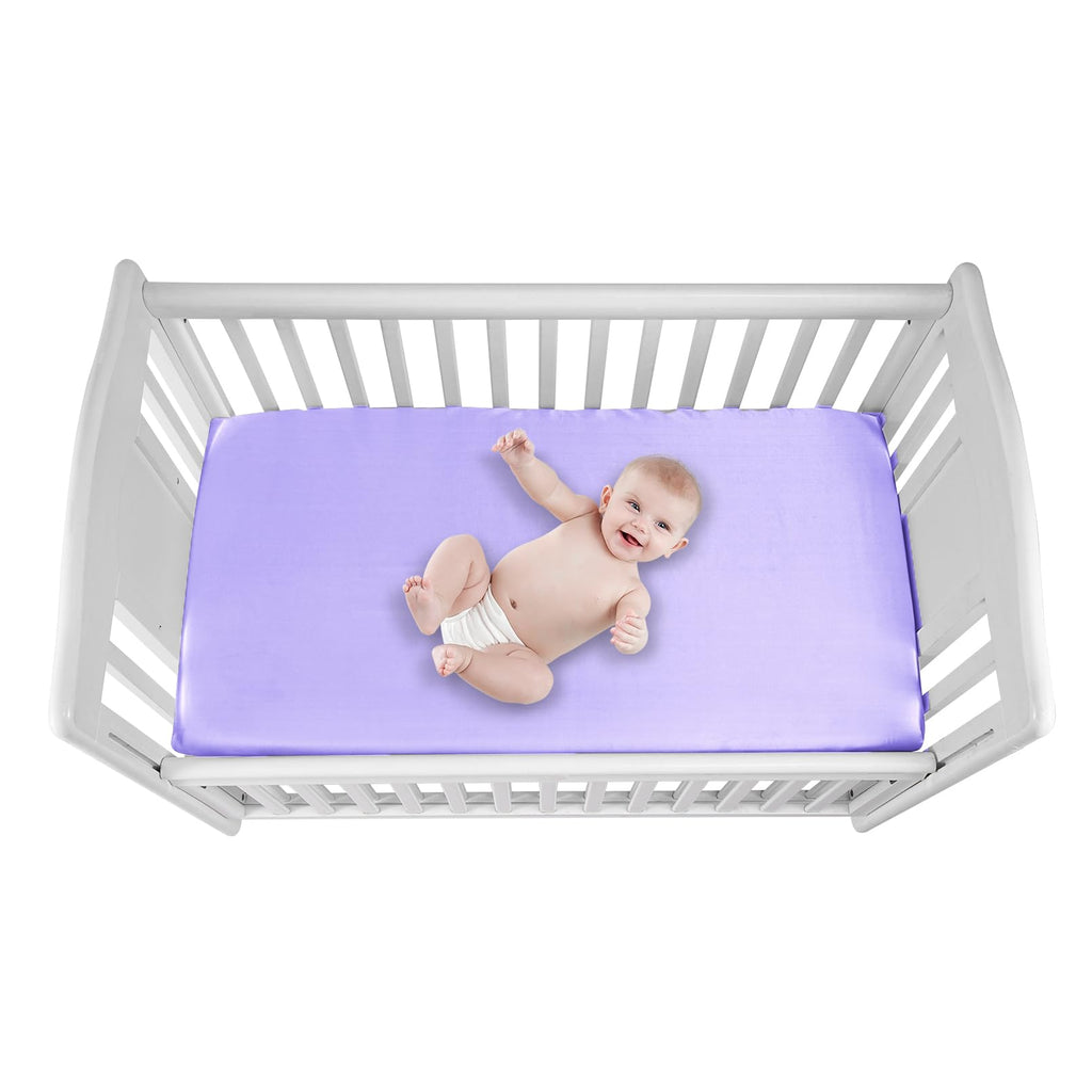 GUNTAIL Baby Crib Sheets for Boys Girls, 2 Pack Fitted Crib Sheet for Standard Crib and Toddler Mattress, Soft Microfiber Baby Sheet 52x28x8in (Brown & Green)