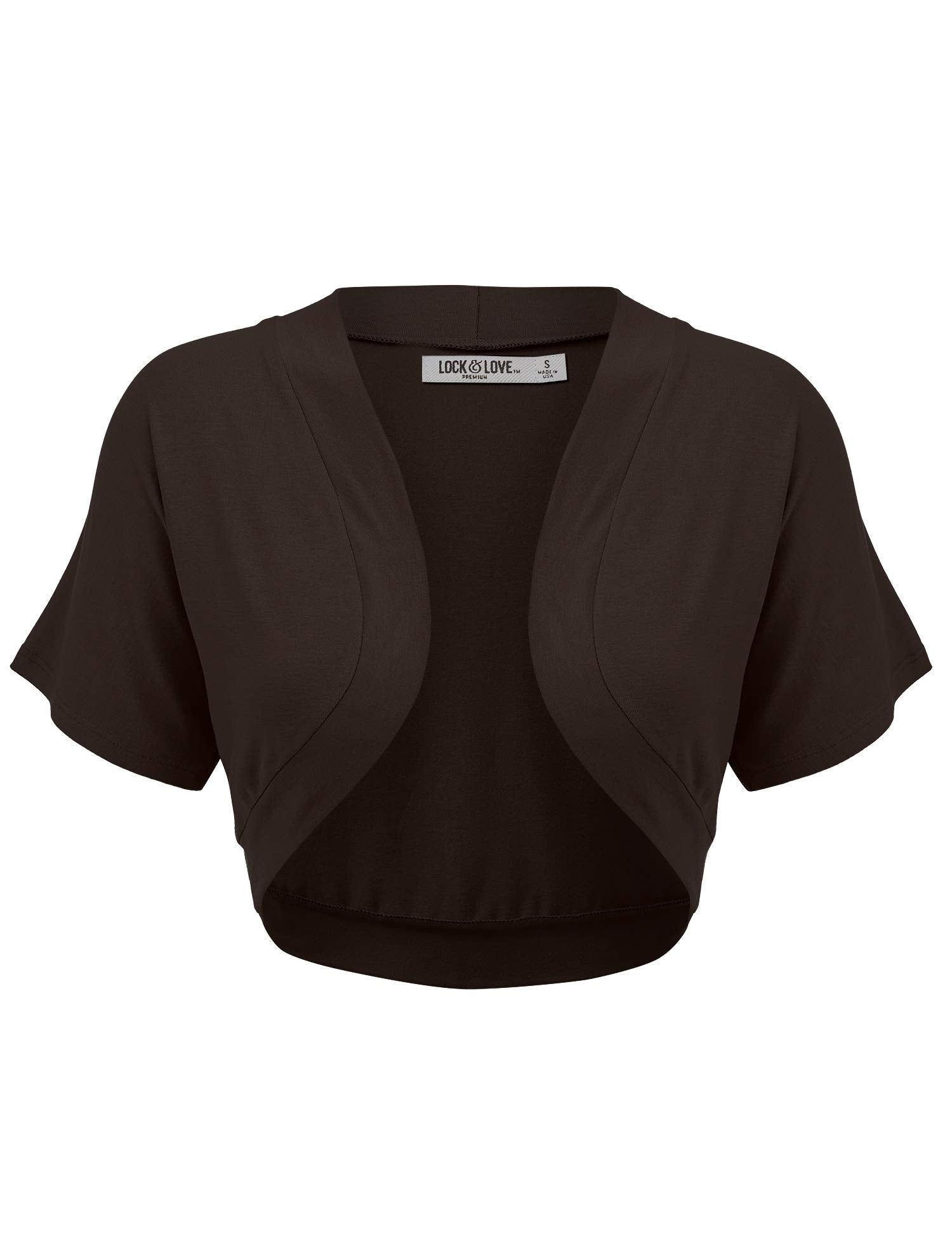 Lock and Love Women's Versatile Open Front Lightweight Short Sleeve Bolero Shrug