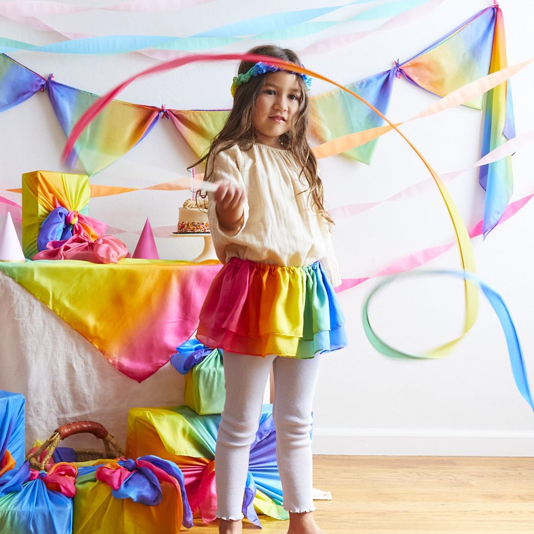 Sarah's Silks Streamer - Ribbon Wand for Kids, Pretend Play, Dance, Baton Stick Twirling, and Gymnastics Party Favors | 100% Silk and Wood Montessori and Waldorf Toys