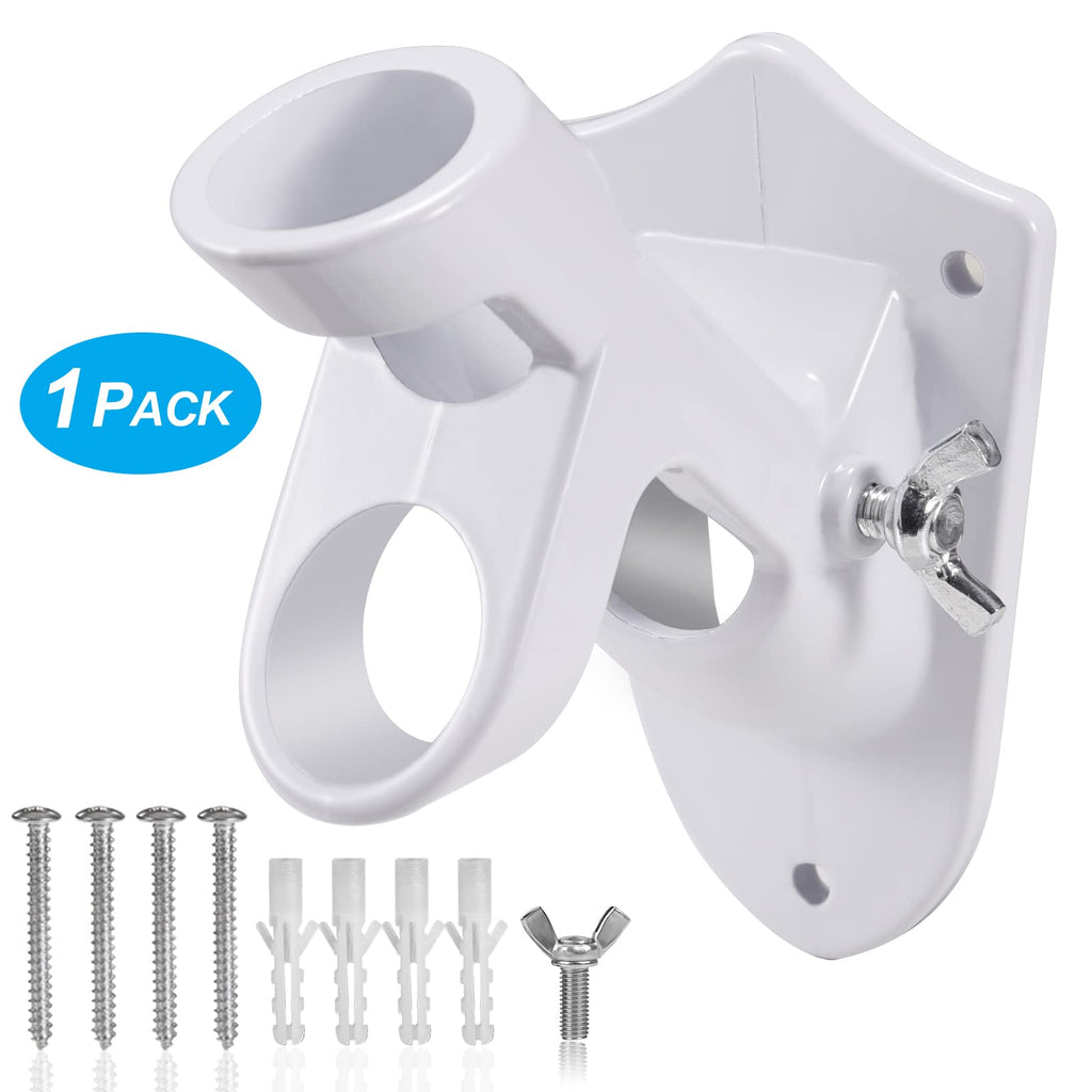 Flag Pole Holder Brackets, BONWIN 1" Flag Pole Mounting Bracket with Hardwares for House Wall Mount, 1" Inner Diameter, Two Positions & Aluminium Alloy, Rust Free Coated (Black - 1 Pack)