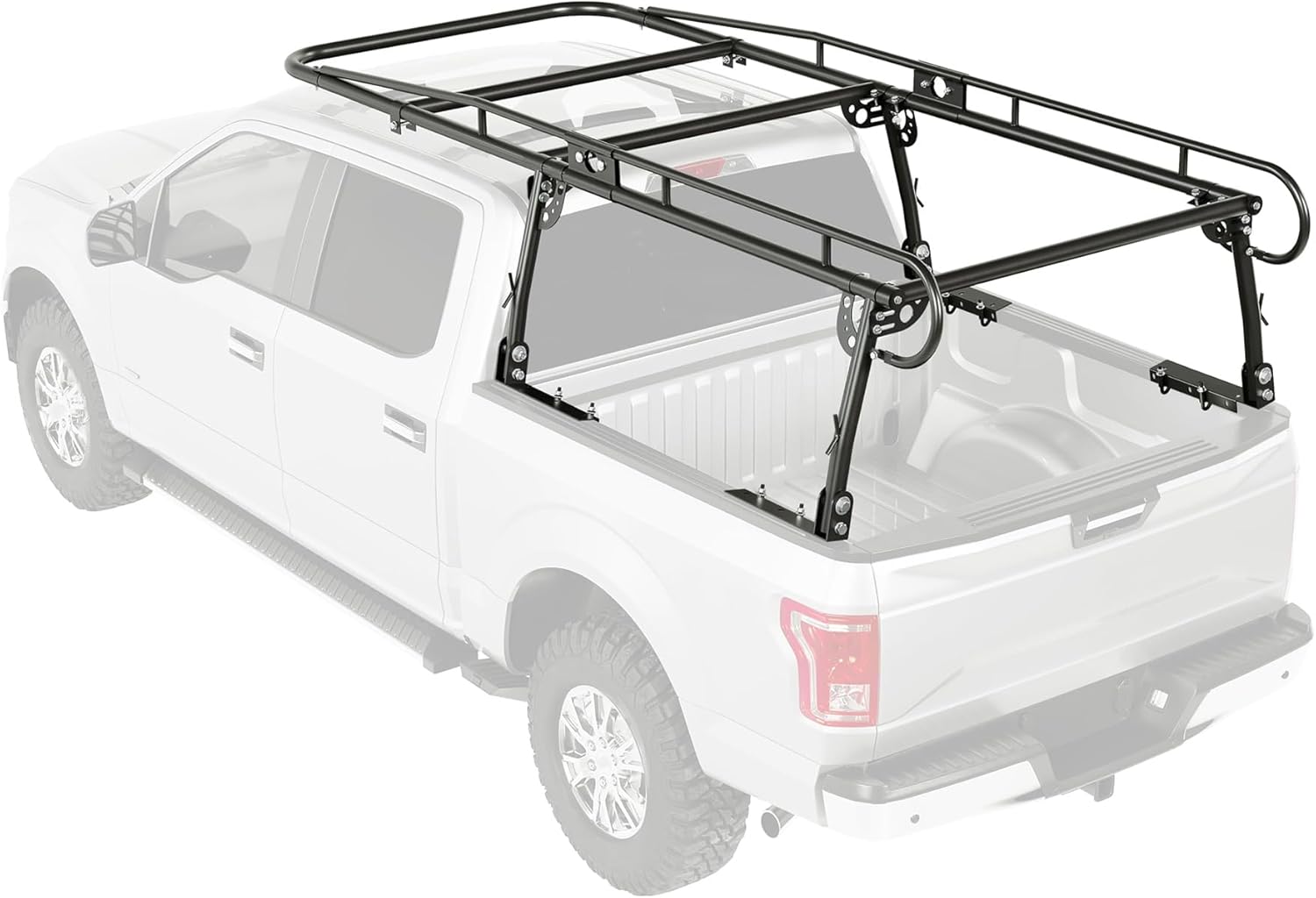 ECOTRIC 1000 LBS Adjustable 58"-69" Universal Truck Bed Rack Contractor Ladder Pickup Lumber Utility Kayak Full Size Rack 60"(W) x 138"(L) x 34"(H) (Notice:You Will Receive Two Packages for This Item)