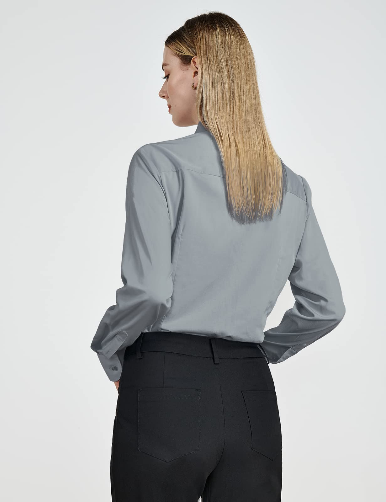 Tapata Womens Bodysuit Blouse Button Down One-Piece Long Sleeve Solid Office Work Shirt Casual Tops