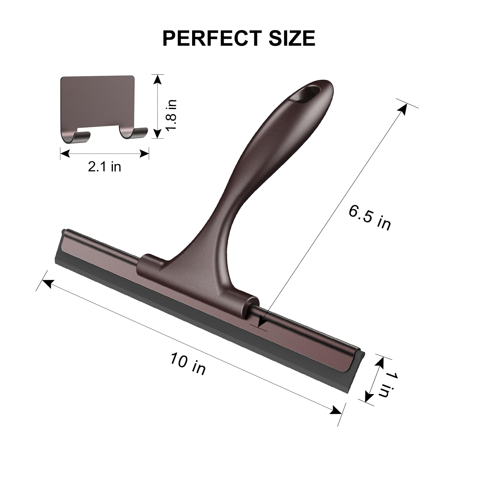 SetSail Squeegee for Shower Glass Door Stainless Steel Shower Squeegee for Glass Doors All-Purpose Window Squeegee for Tile Shower Walls, Sink, Mirror, Bathroom, Car Window Cleaning 10 Inches, Balck
