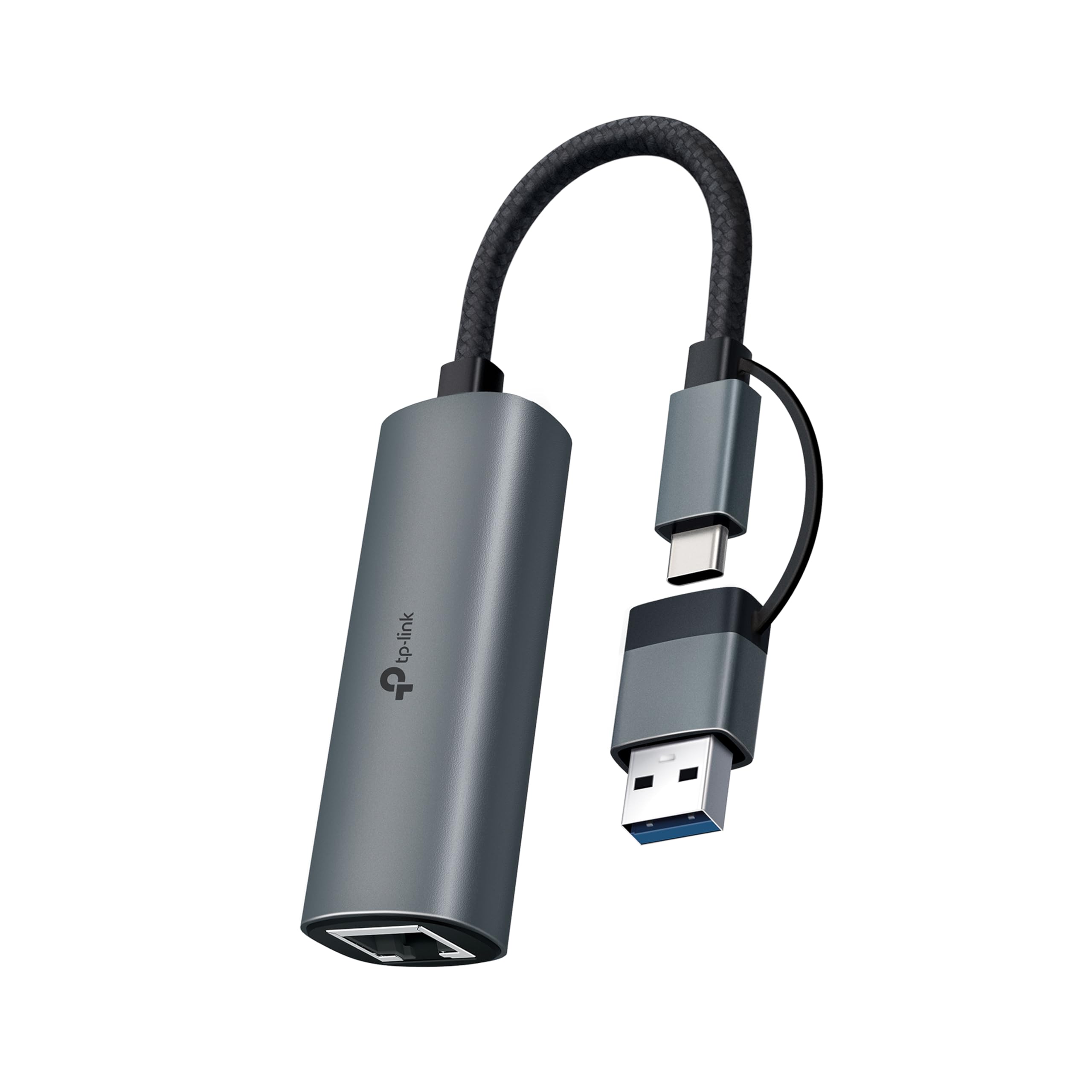 TP-Link Ethernet Splitter 1 to 2, 1000 Mbps High Speed Dual-Port Internet Splitter, Compatible w/ Cat8/7/6/5e/5, USB-C & Ethernet Cables Included, Aluminum Case, Plug and Play for Routers & More EH210