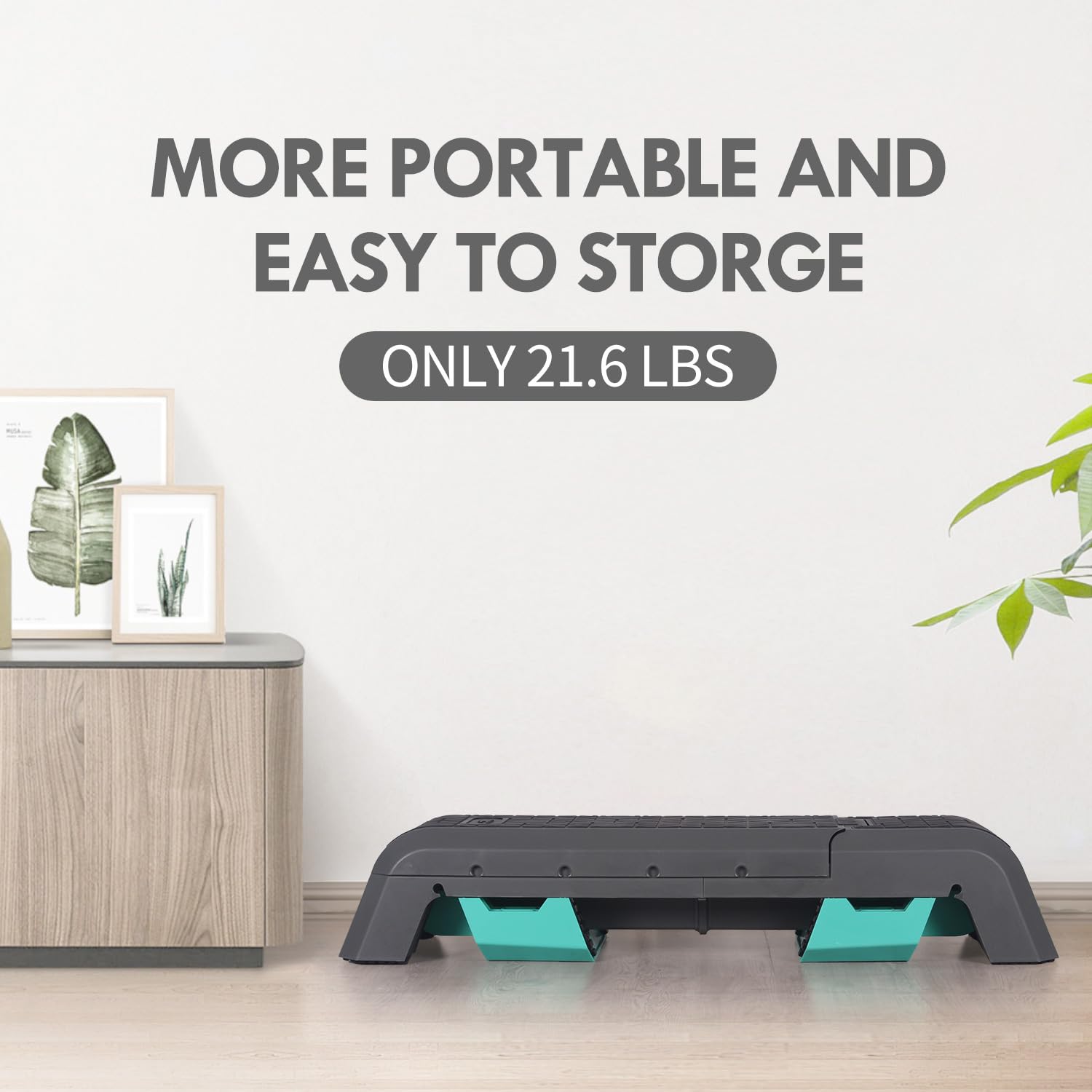 leikefitness Exercise Step Platform, Multifunctional Aerobic Deck with Cord and Adjustable Dumbbell & Weight Bench, Fitness Equipment for Workout Home Gym