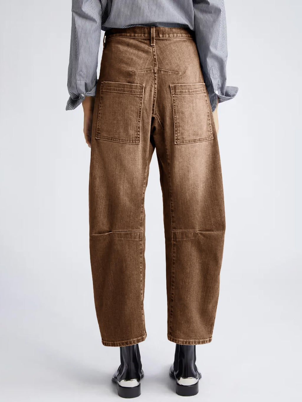 PLNOTME Womens Barrel Jeans High Waisted Baggy Boyfriend Wide Leg Denim Pants with Pockets