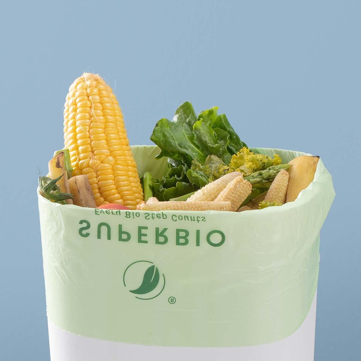 SUPERBIO 1.6 Gallon Handle Tie Compostable Food Scrap Bags, Small Compost Bags with Handles, 50 Count, 2 Pack, BPI & OK compost INDUSTRIAL