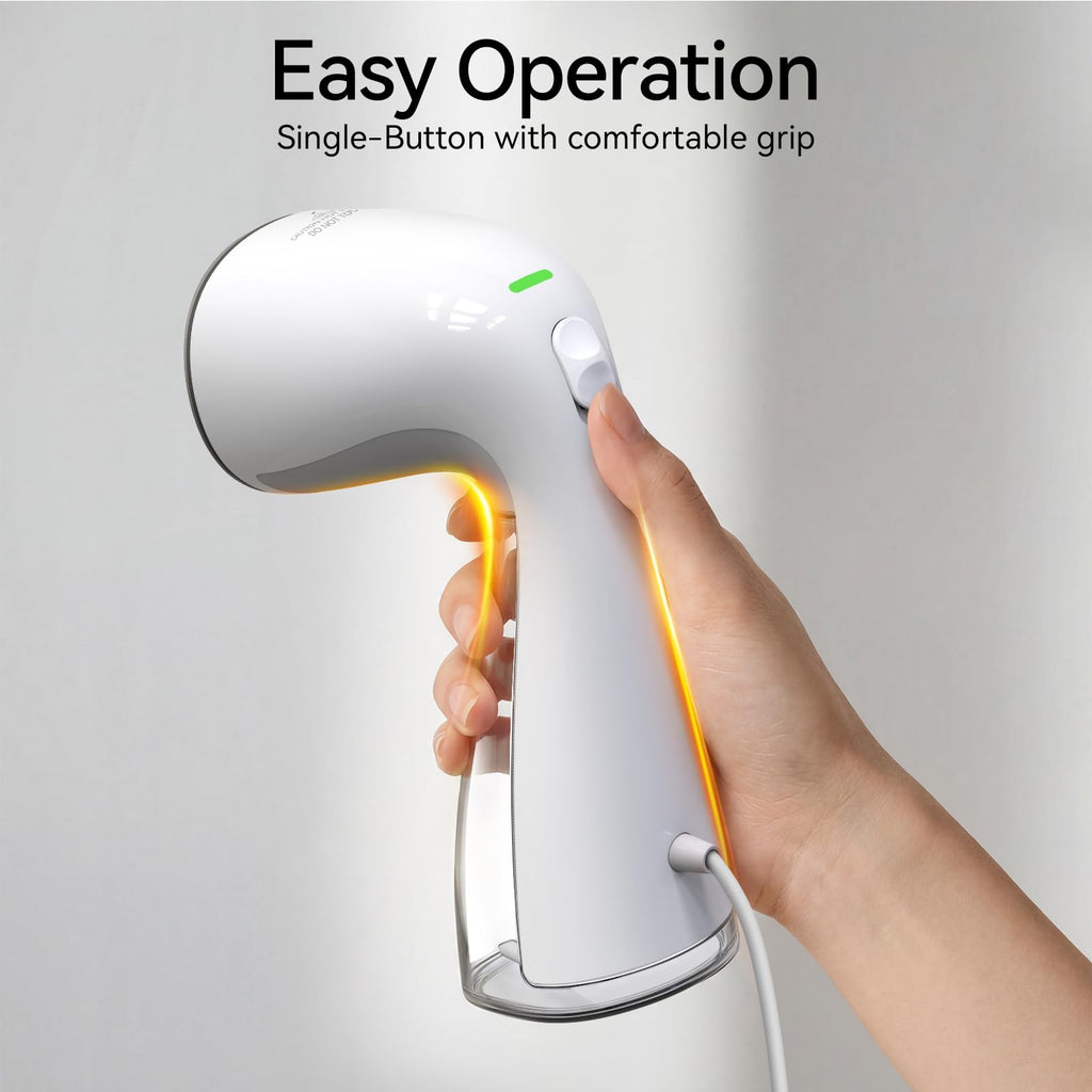 HiLIFE Steamer for Clothes, Portable Handheld Design, 240ml Big Capacity, 700W, Strong Penetrating Steam, Removes Wrinkle, for Home, Office and Travel(ONLY FOR 120V) (Olive Green)