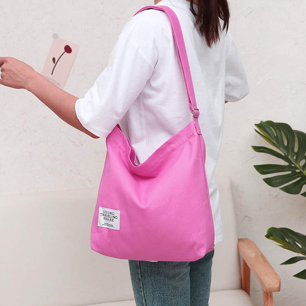 Covelin Women's Retro Large Size Canvas Shoulder Bag Hobo Crossbody Handbag Casual Tote