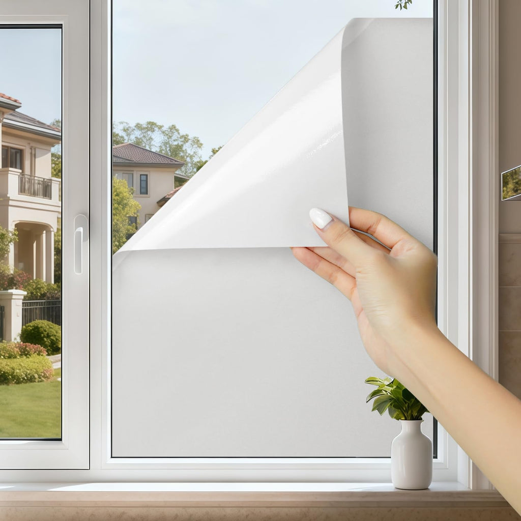 Window Privacy Blinds, Removable Glass Door Privacy Film, Suitable for Bathrooms, Offices, Static Cling Decorative Film, Reusable Window Stickers (Blinds, 17.5 x 78.7 inch)