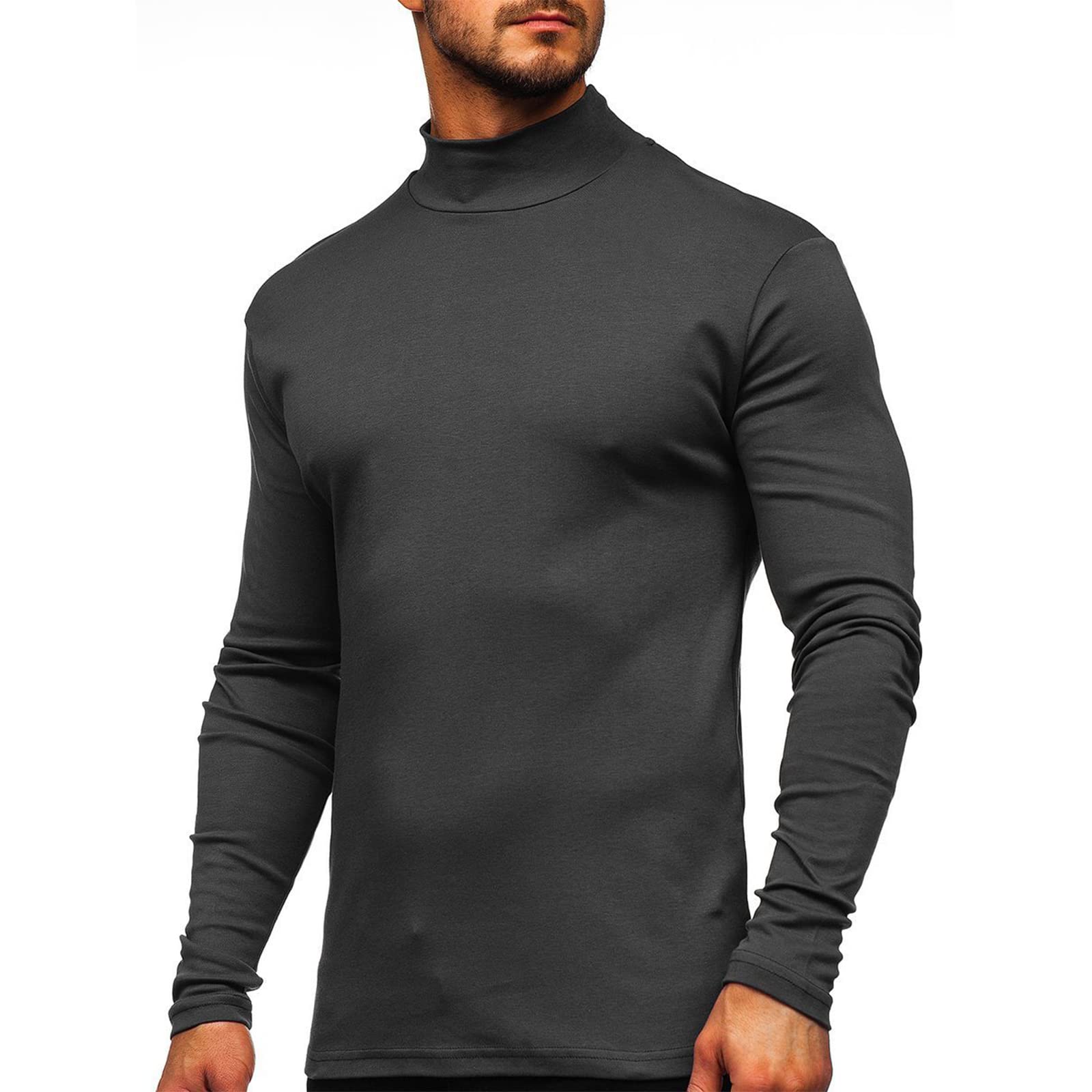 Rela Bota Mens Half Turtleneck Long Sleeve Pullover Basic Designed Undershirt Stretch Slim Fit Sweaters