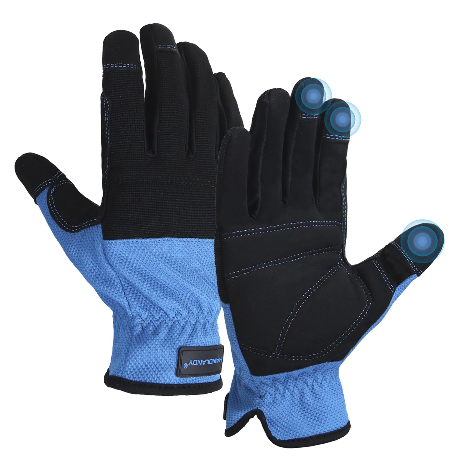 AIGEVTURE Safety Work Gloves Mens & Women, Light Duty Mechanic Gloves Touch Screen, Gardening Work Gloves with Grip,High Dexterity