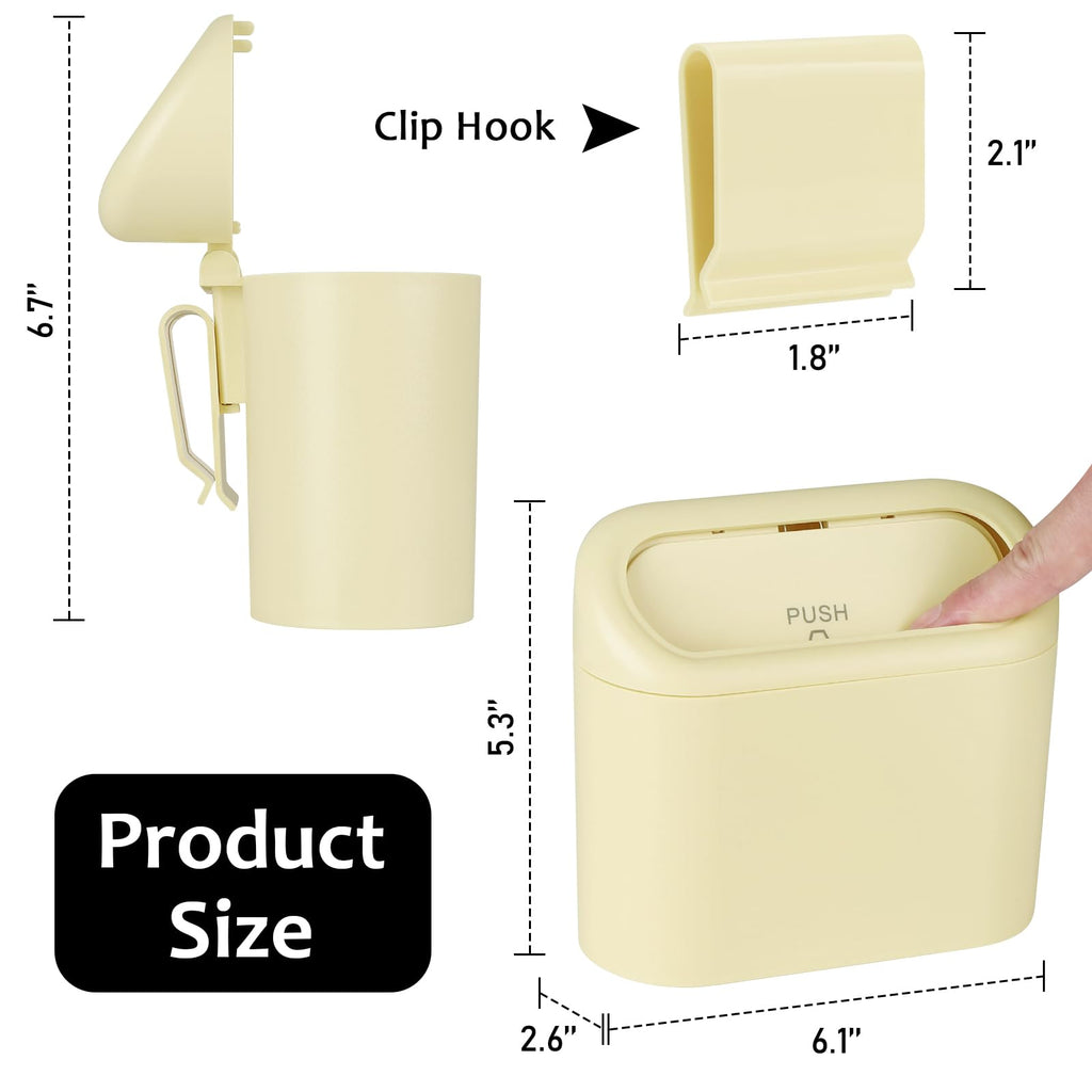 Accmor Car Trash Can with Lid, Mini Auto Dustbin Garbage Organizer with 30 Pcs Plastic Trash Bag, Automotive Garbage Container Bin for Vehicle, Home, Office