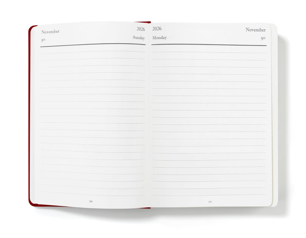 Wykeham's Executive 2026 Daily Journal Planner – US Public Holidays & Format – Customization Available (Brown, 6" x 4.5")