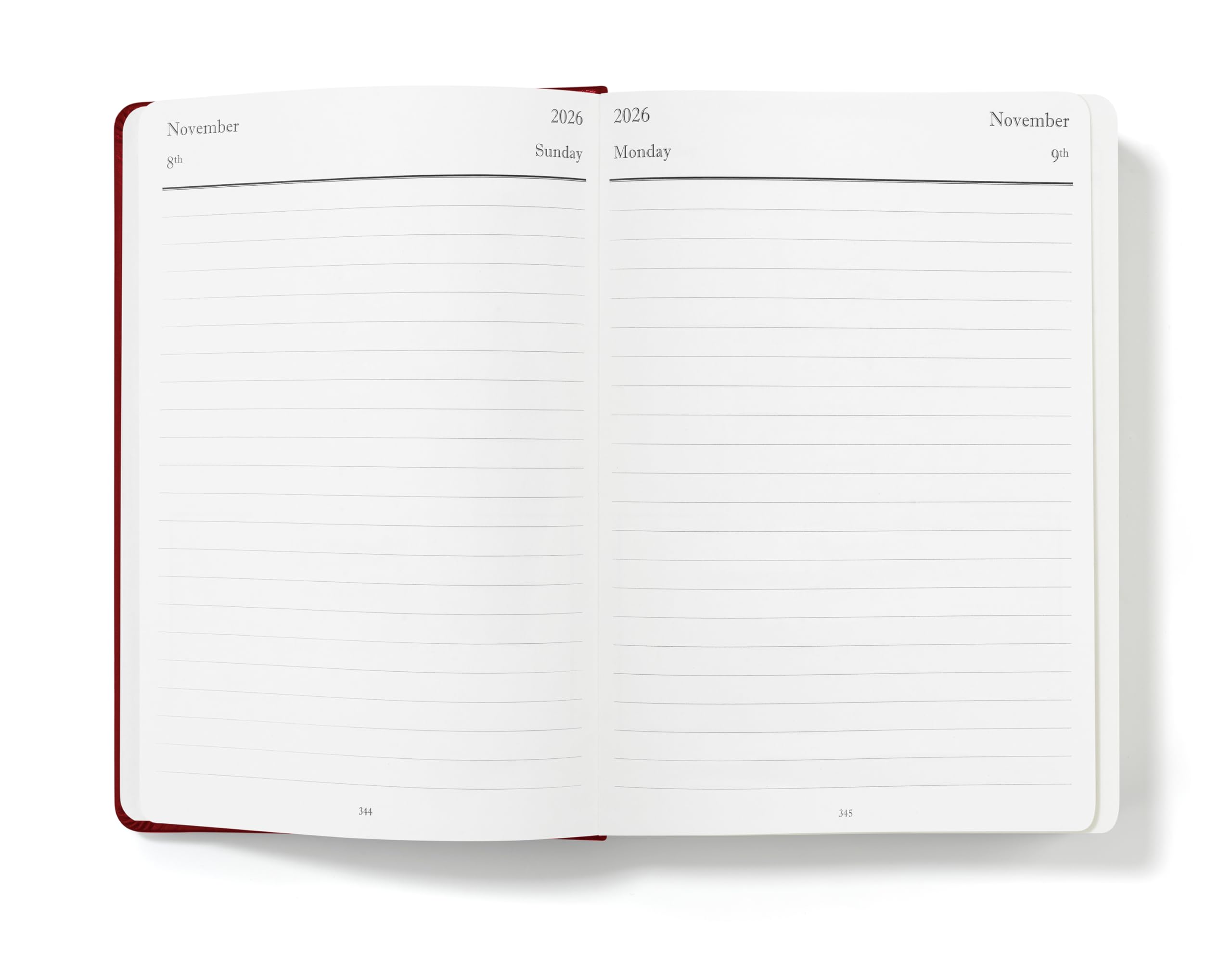 Wykeham's Executive 2026 Daily Journal Planner – US Public Holidays & Format – Customization Available (Brown, 6" x 4.5")