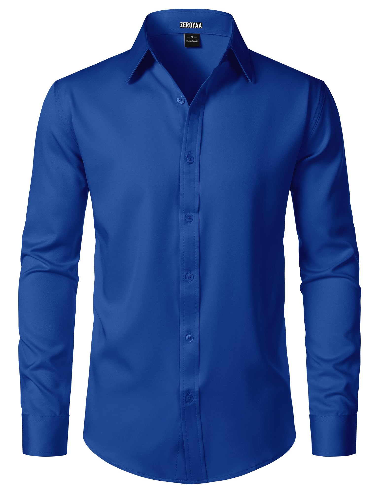 ZEROYAA Men's Wrinkle Free Long Sleeve Dress Shirt Business Casual Modern Slim Fit Button Down Shirts for Wedding and Office