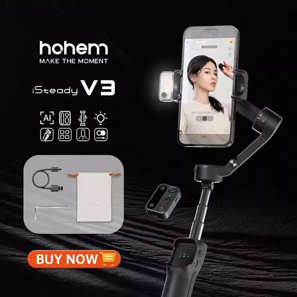 Hohem iSteady M7 Gimbal Stabilizer for iPhone,3-Axis Gimbal for Smartphone w/AI Tracking,Detachable Remote,Extendable Pole,Magnetic Light,Phone Stabilizer for Video Recording - Hohem M6 Kit Upgrade