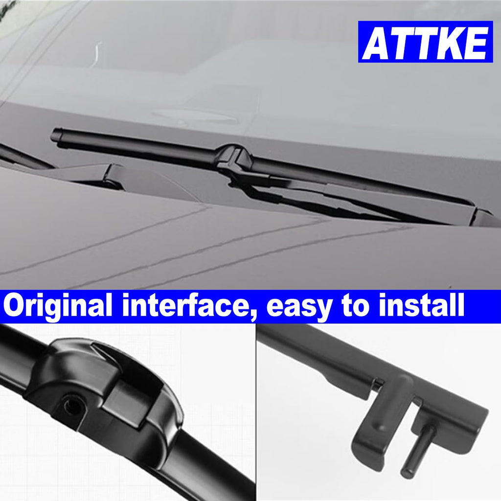 ATTKE OEM Quality Front Windscreen Wiper Blades for Jeep Wrangler 1997-2006/Porsche 911 1978-1994/Suzuki Samurai 1986-1995 (13″+13″ Front Windshield Wiper Blade Set)