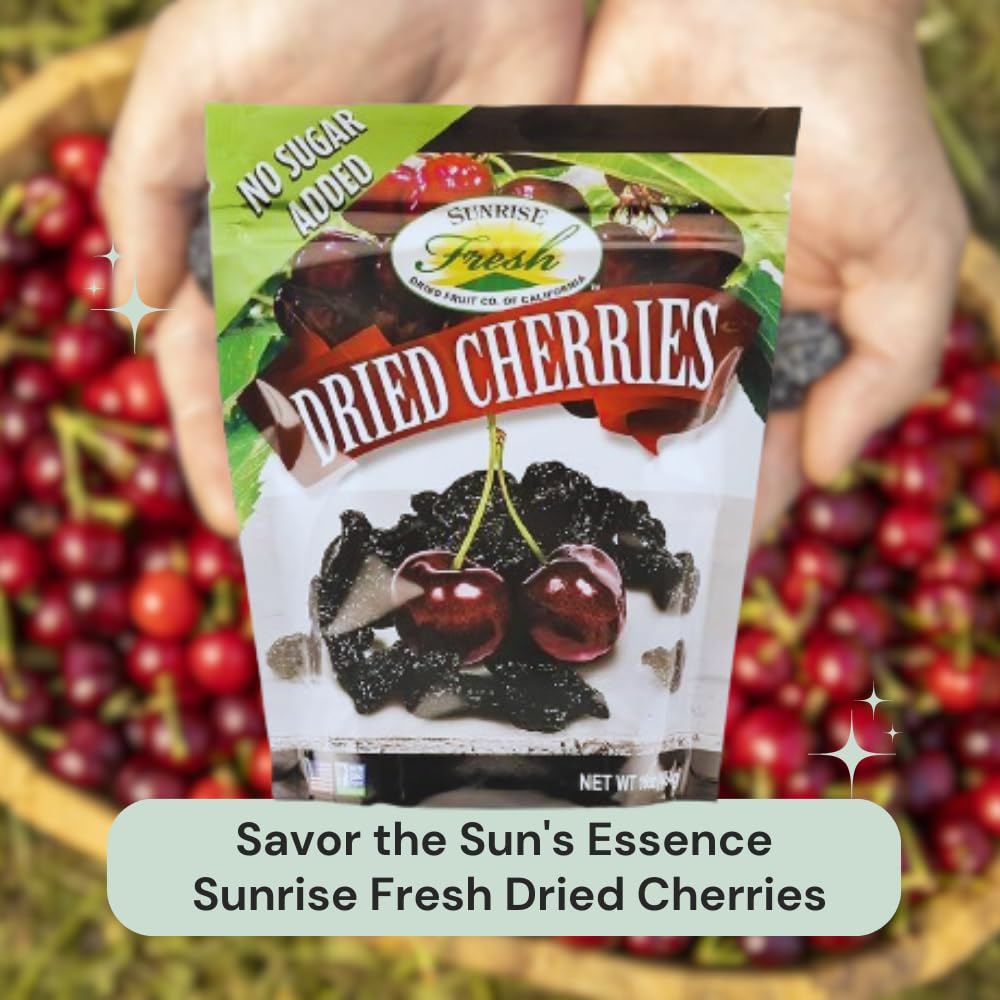 Sunrise Fresh Dried Fruit - Dried Dark Sweet Cherries - All-Natural, Unsweetened, No Added Sugar, Resealable Snack, 32oz Bag