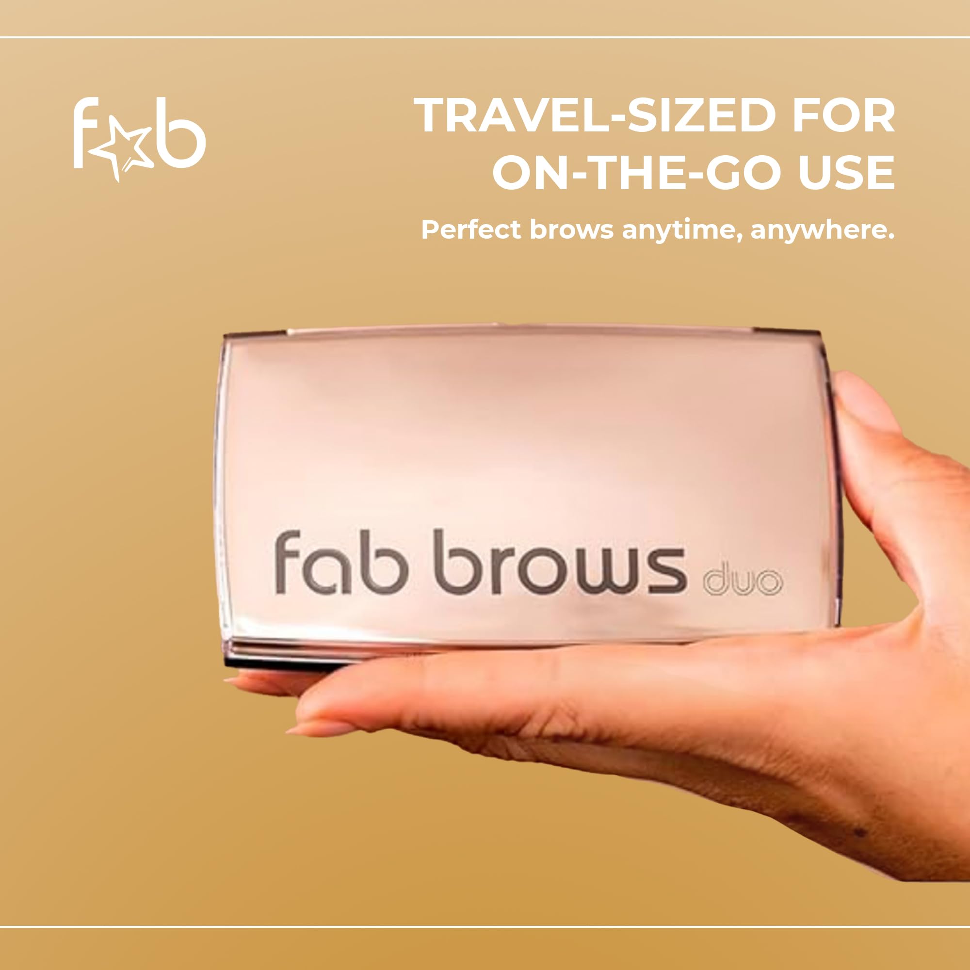Fab Brows Duo Eyebrow Kit, Ultimate Brow Stencil Kit with Compact Powder Mirror and Eyebrow Shaper, Waterproof Eyebrow Makeup Kit Contour Palette, Eyebrow Cosmetics, (Dark Brown/Chocolate Brown)