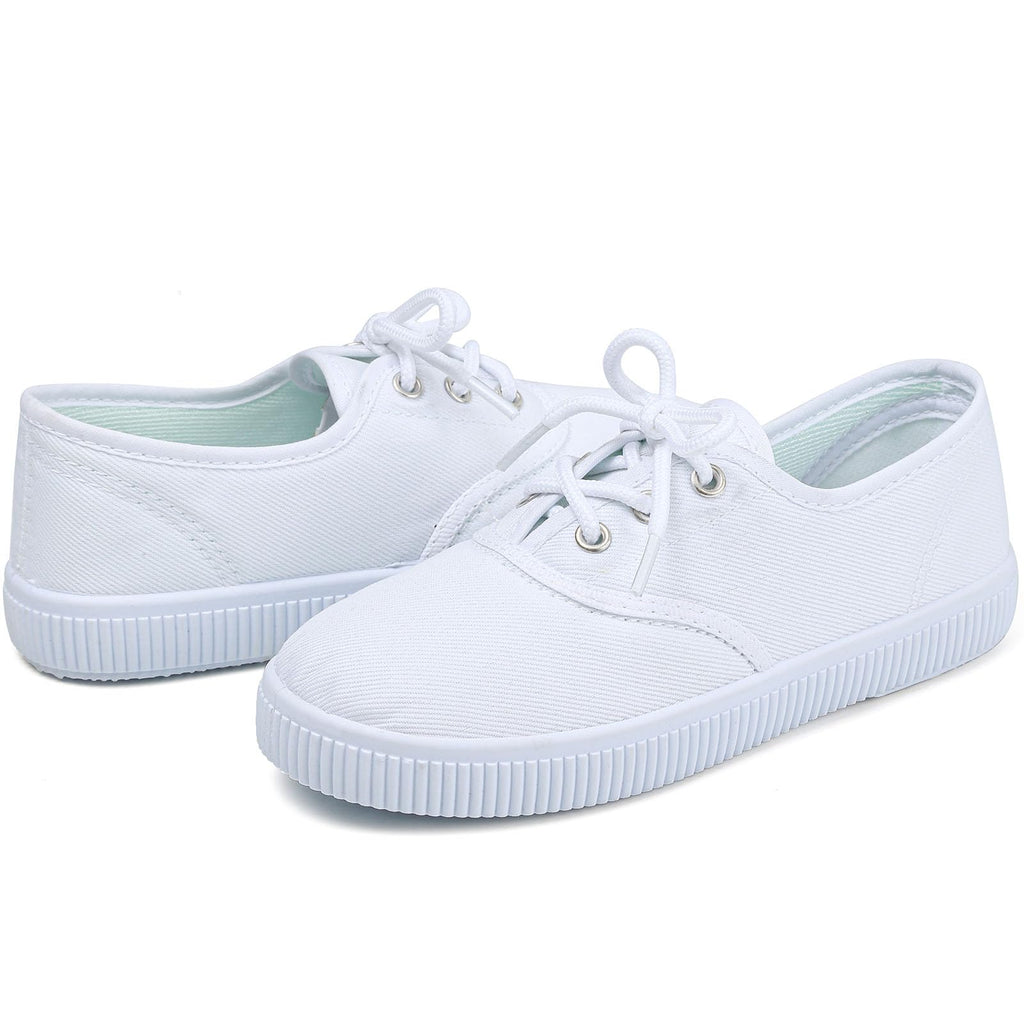 Boy's Girl's Kids White Canvas Shoes for Kids Slip-On Lightweight Sneakers Casual Skin-Friendly Walking Running Shoes(Toddler/Little Kids/Big Kids)