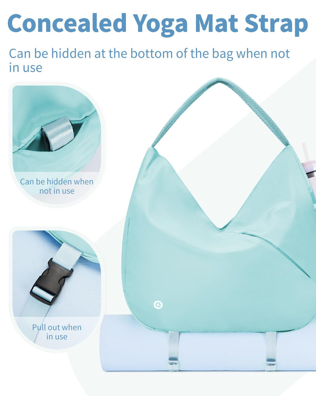Ceneda Large Gym Bag for Women with Hidden Yoga Mat Holder & Shoe Compartment & Wet Pocket, Sports Duffle Bag for Travel