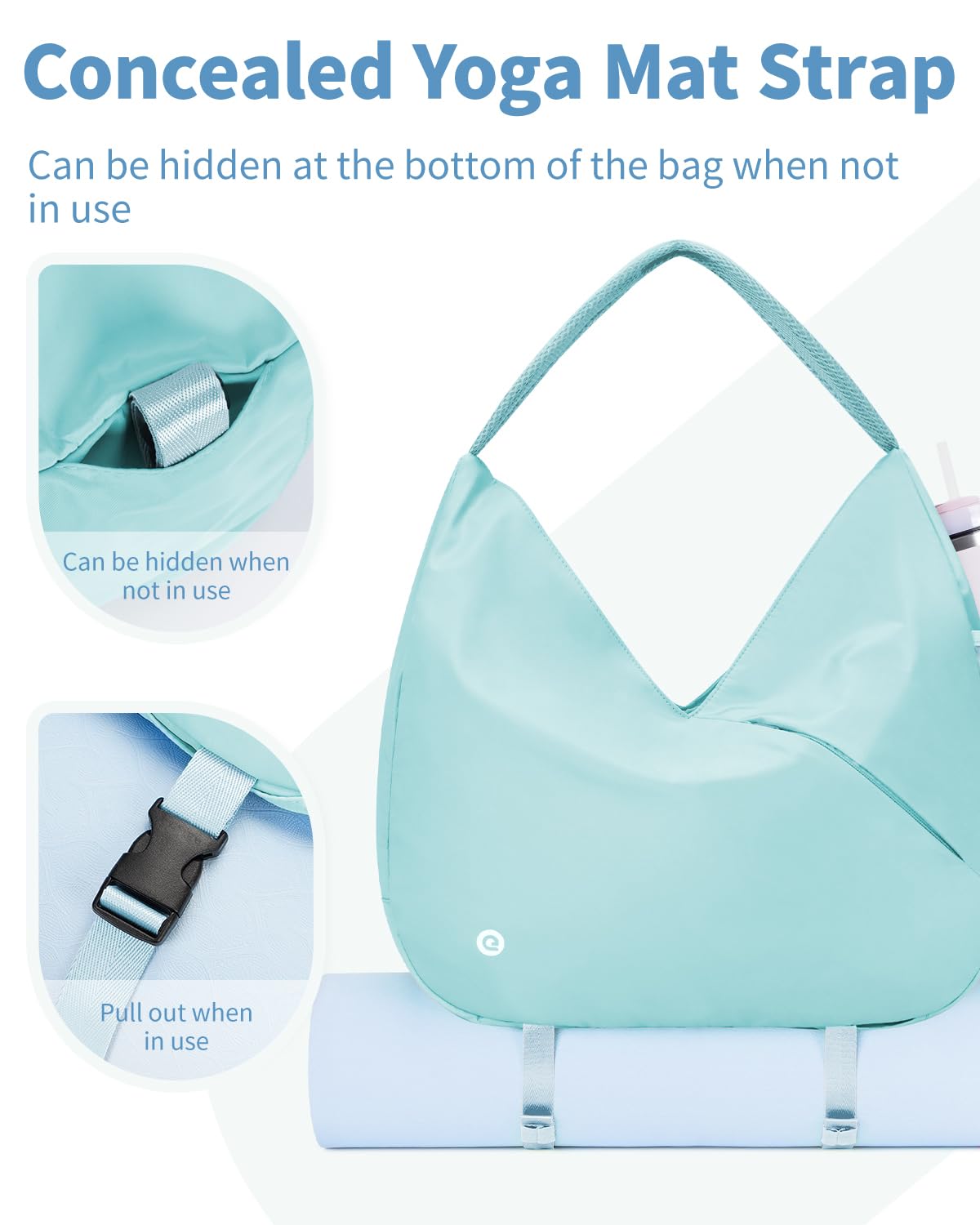 Ceneda Large Gym Bag for Women with Hidden Yoga Mat Holder & Shoe Compartment & Wet Pocket, Sports Duffle Bag for Travel