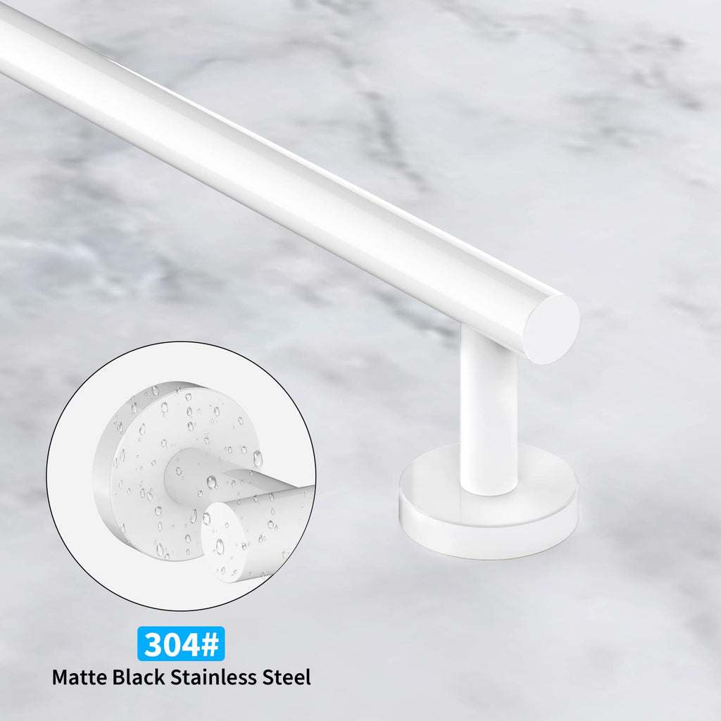 Cilee 2 Pieces Matte Black Bathroom Towel Bar, 24 Inch Double Towel Racks,Bathroom Towel Holder Towel Hanger for Bathroom Stainless Steel Wall Mount