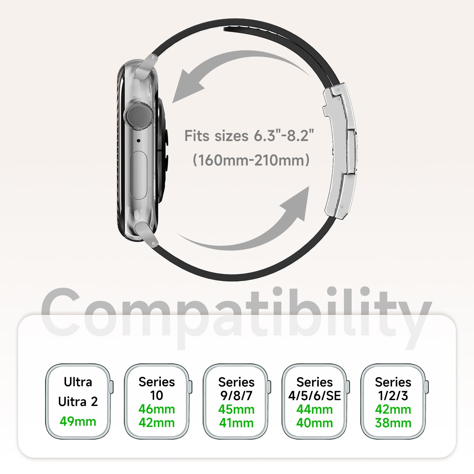 Designer Leather Band Compatible with Apple Watch 49mm46mm45mm44mm42mm41mm 40mm38mm for Women,Magnetic Buckle Replacement Strap for iWatch Ultra 3/2 /1 SE 3/2/1 Series 11/10/9/8/7/6/5/4/3/2/1