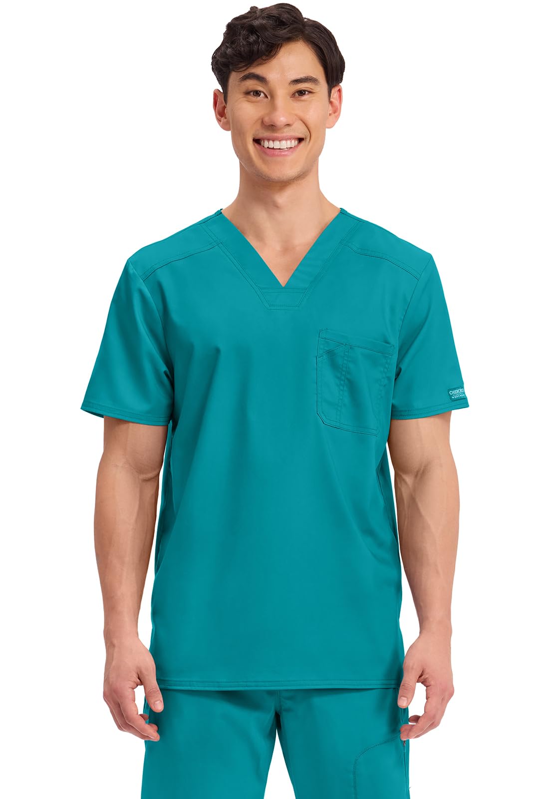 Cherokee Scrub for Men's Tuckable V-Neck Top with 1 Chest Pocket, Pen Slot, Ultra Soft, Durable, 2-Way Stretch Fabric- WW690