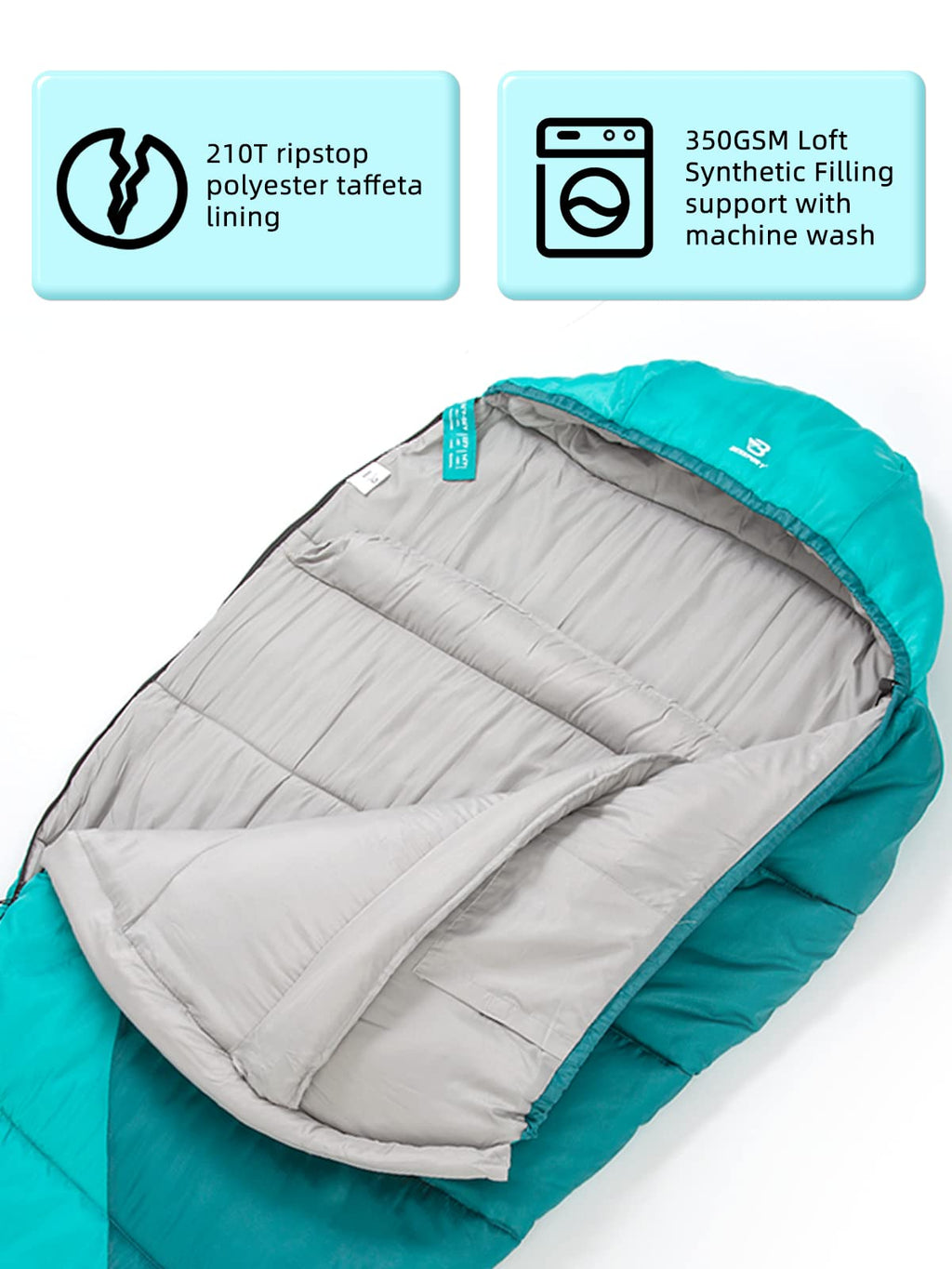 Bessport Mummy Sleeping Bag | 15-45 ℉ Extreme 3-4 Season Sleeping Bag for Adults Cold Weather– Warm and Washable, for Hiking Traveling & Outdoor Activities
